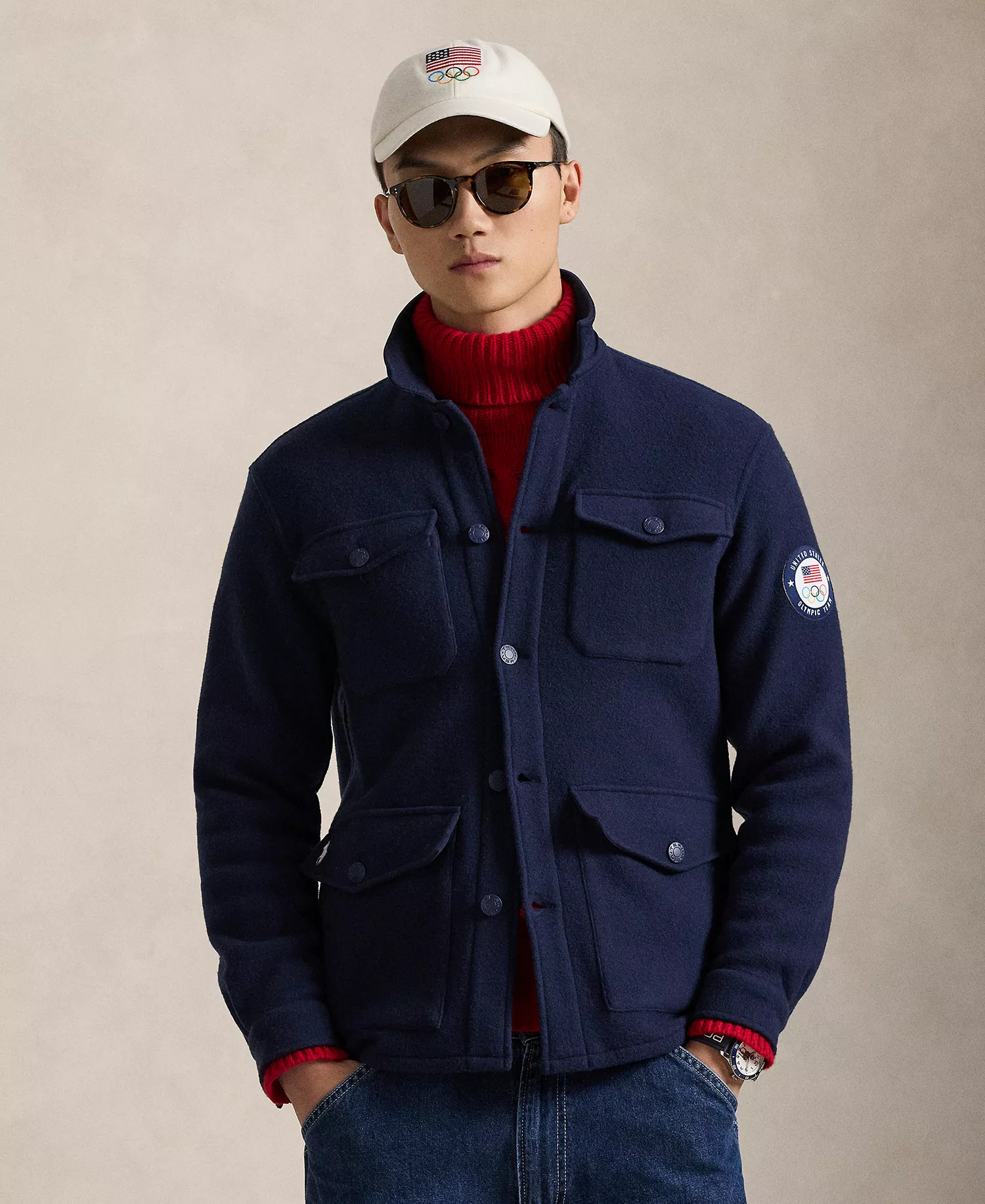 Men's Team USA Wool-Blend Shirt Jacket - Refined Navy - L