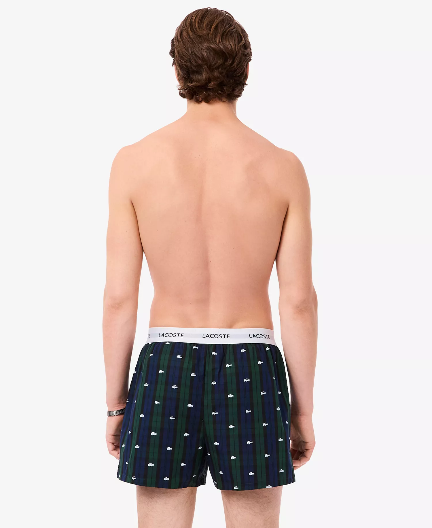 Men's 3-Pack Regular-Fit Woven Boxer Set - Black/Navy/Green - L
