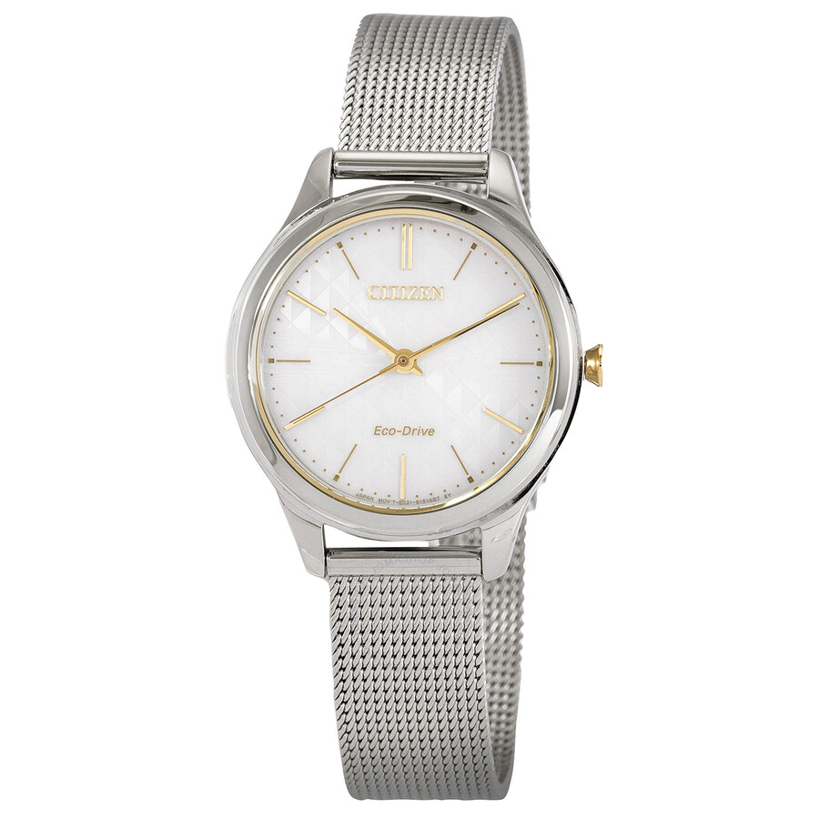Citizen White Dial Eco-Drive White Dial Ladies Watch