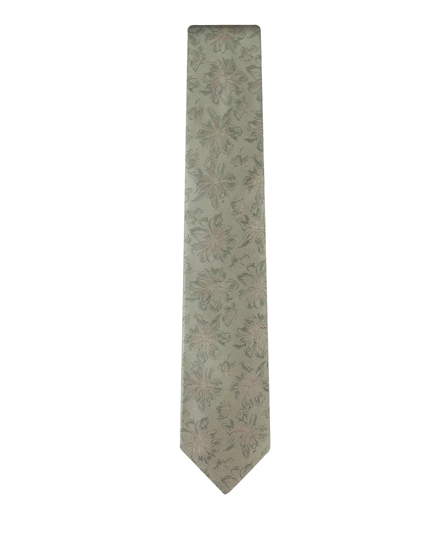 Men's Floral Pattern Tie - Sage - ONE SIZE