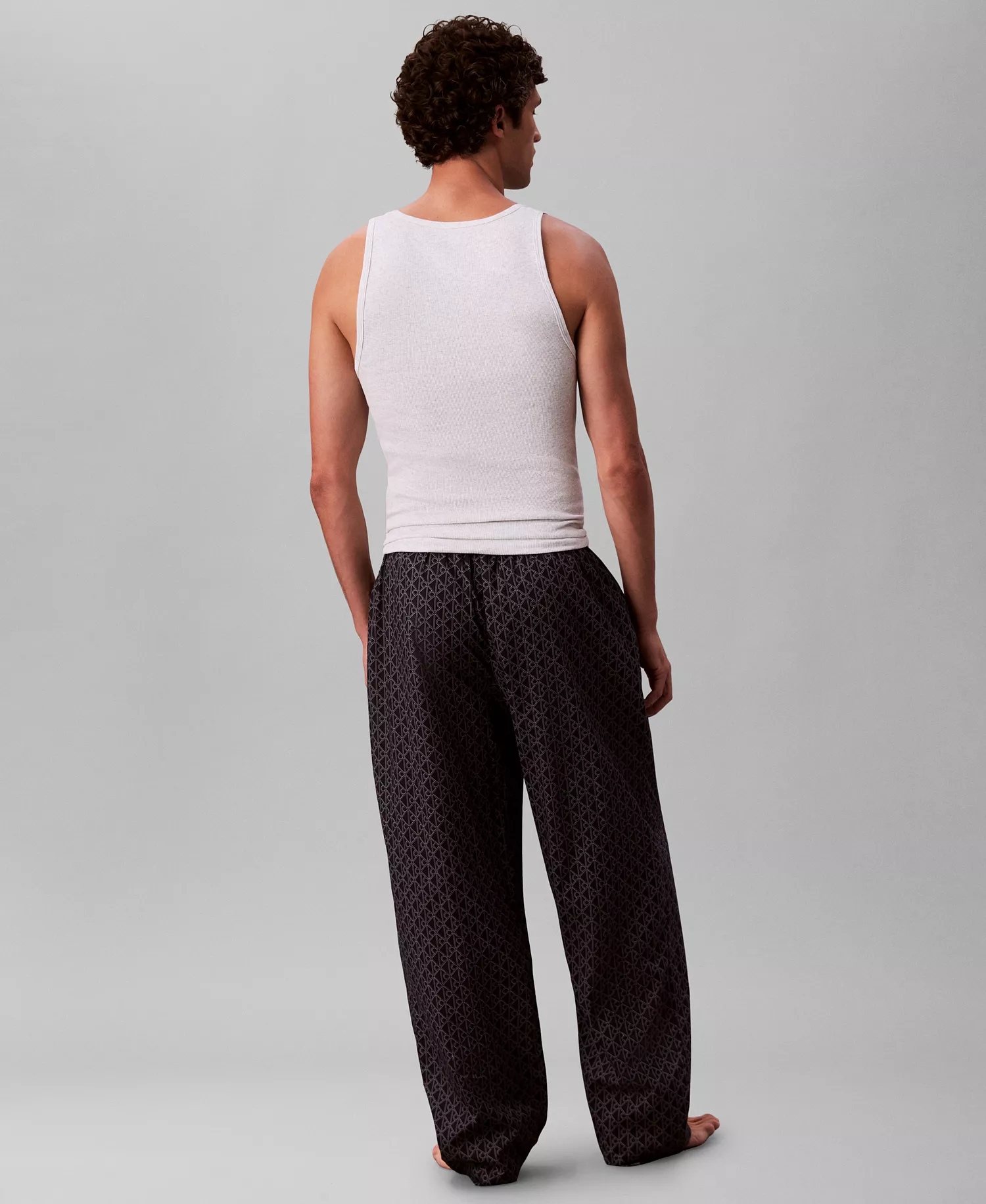 Men's Elastic Waistband Sleep Pants - Bijou Modern Emblem Outline, Sky Captain - L