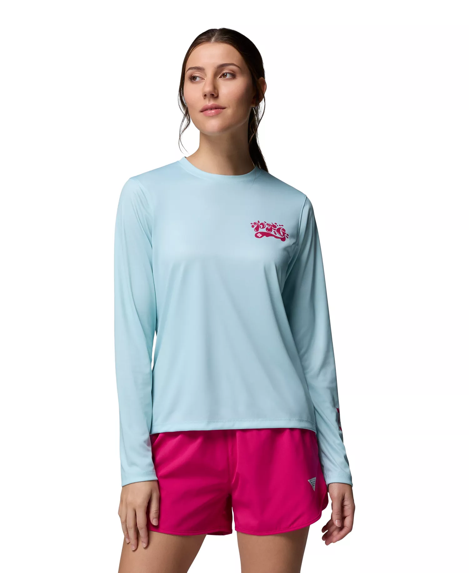 Women's Tidal Palm Waves Top - Marine Light, Flamingo Isle - L