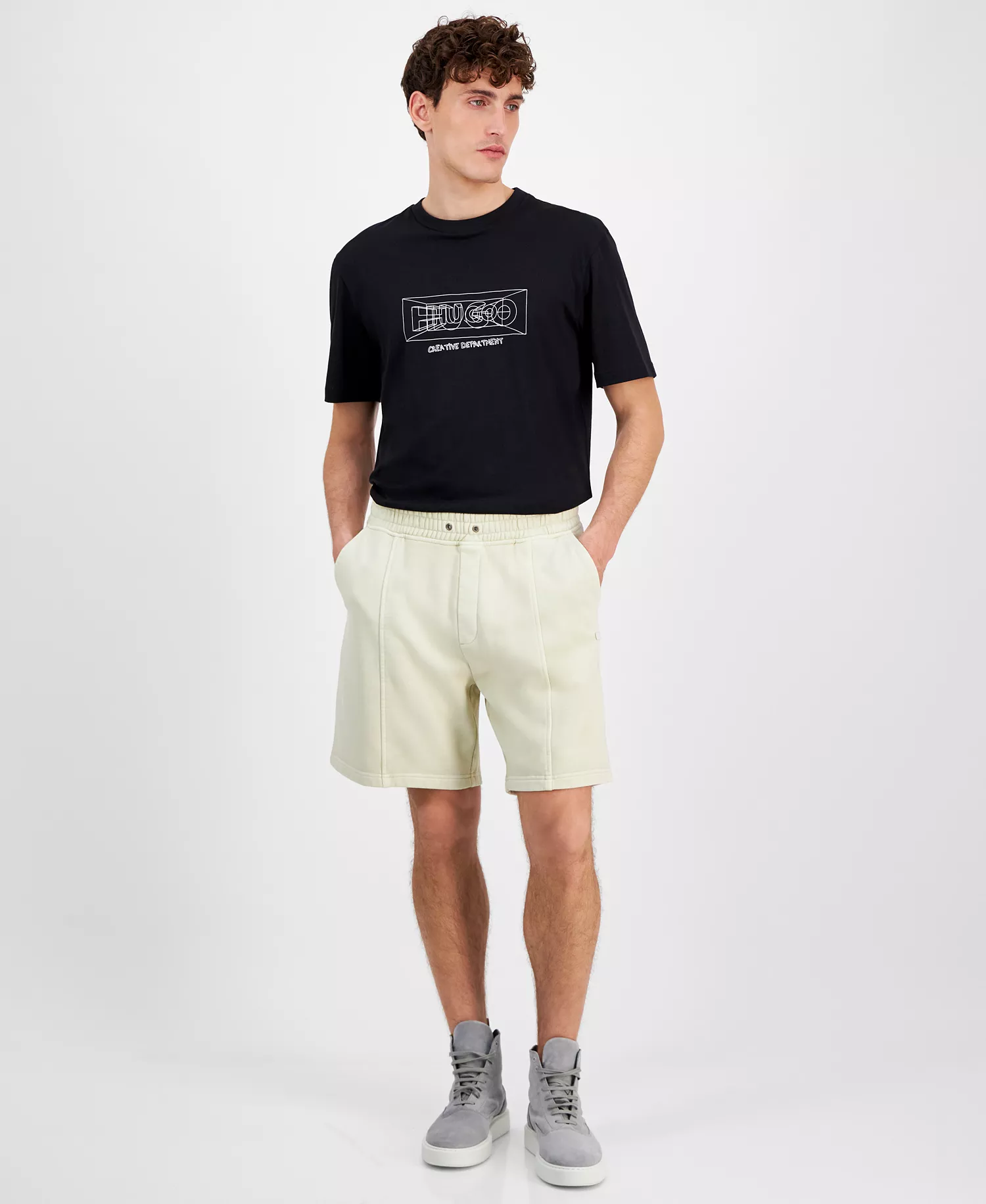 Men's Nuralpo Elastic Waist French Terry 7-2/3" Shorts - Med Beige - M