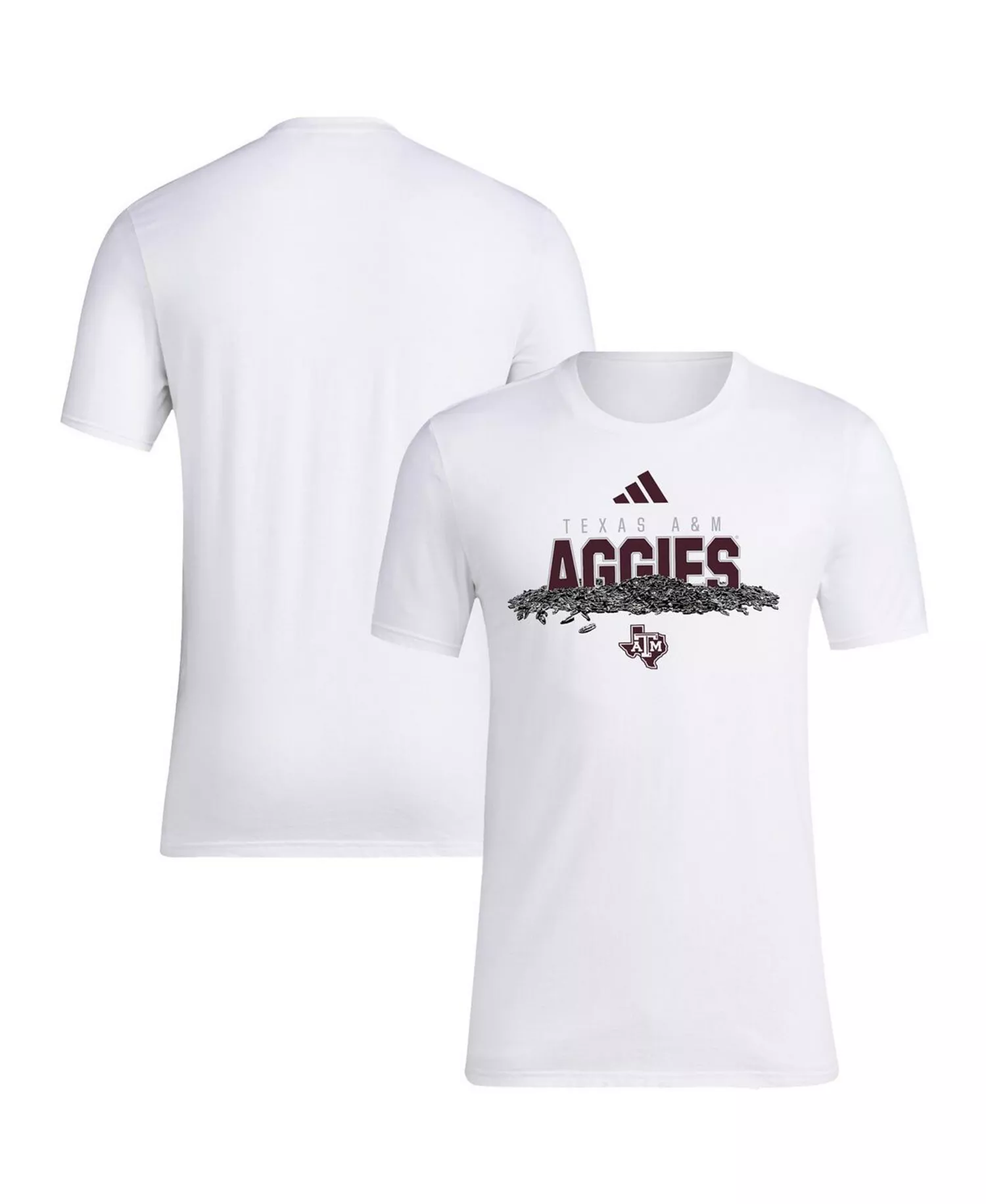 Men's White Texas A M Aggies Baseball Sunflower Seeds T-Shirt - White - 2XL