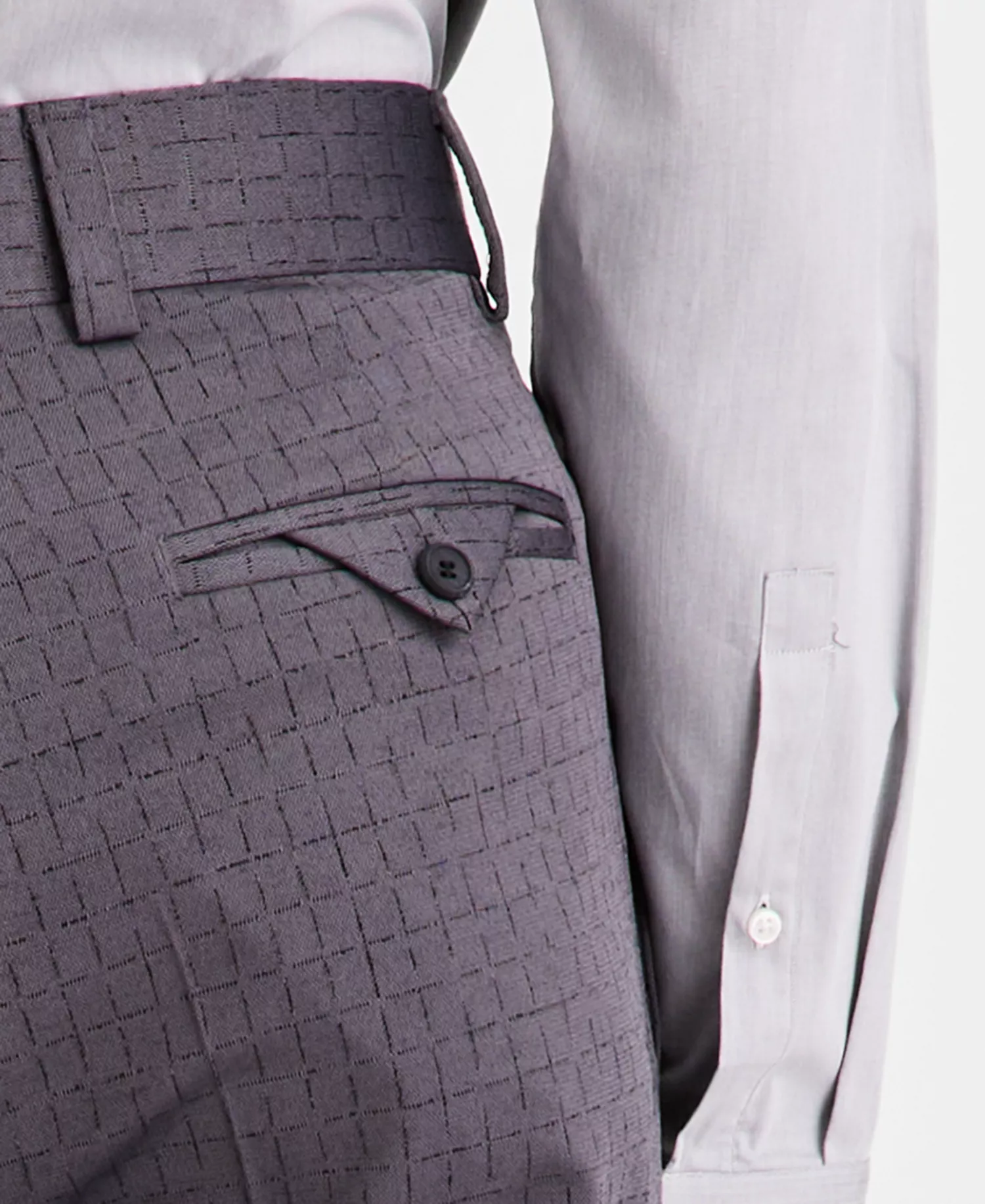 Men's Modern-Fit Wool-Blend Suit Separates Pants - DK GY - 30R