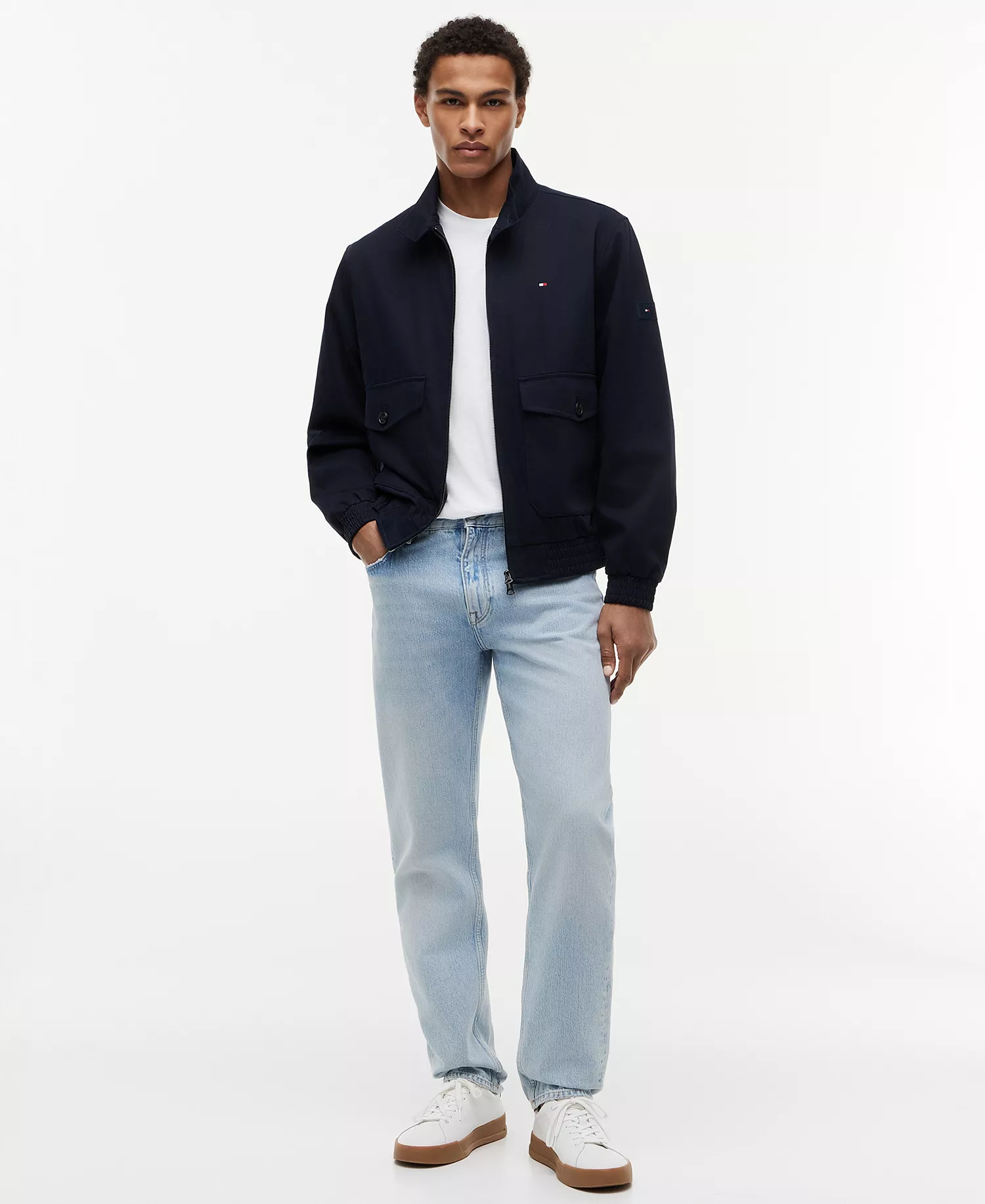 Men's Regular-Fit Harrington Collar Jacket - Desert Sky - L