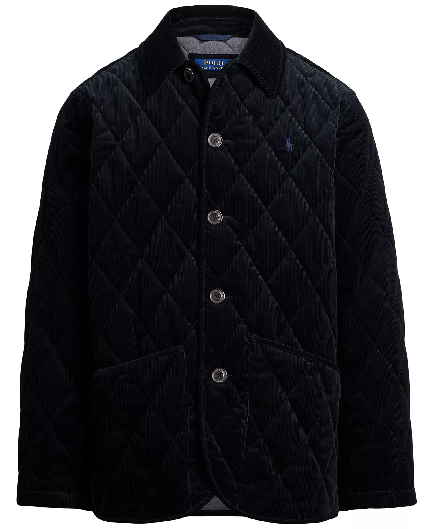 Men's Quilted Corduroy Car Coat - Aviator Navy - L