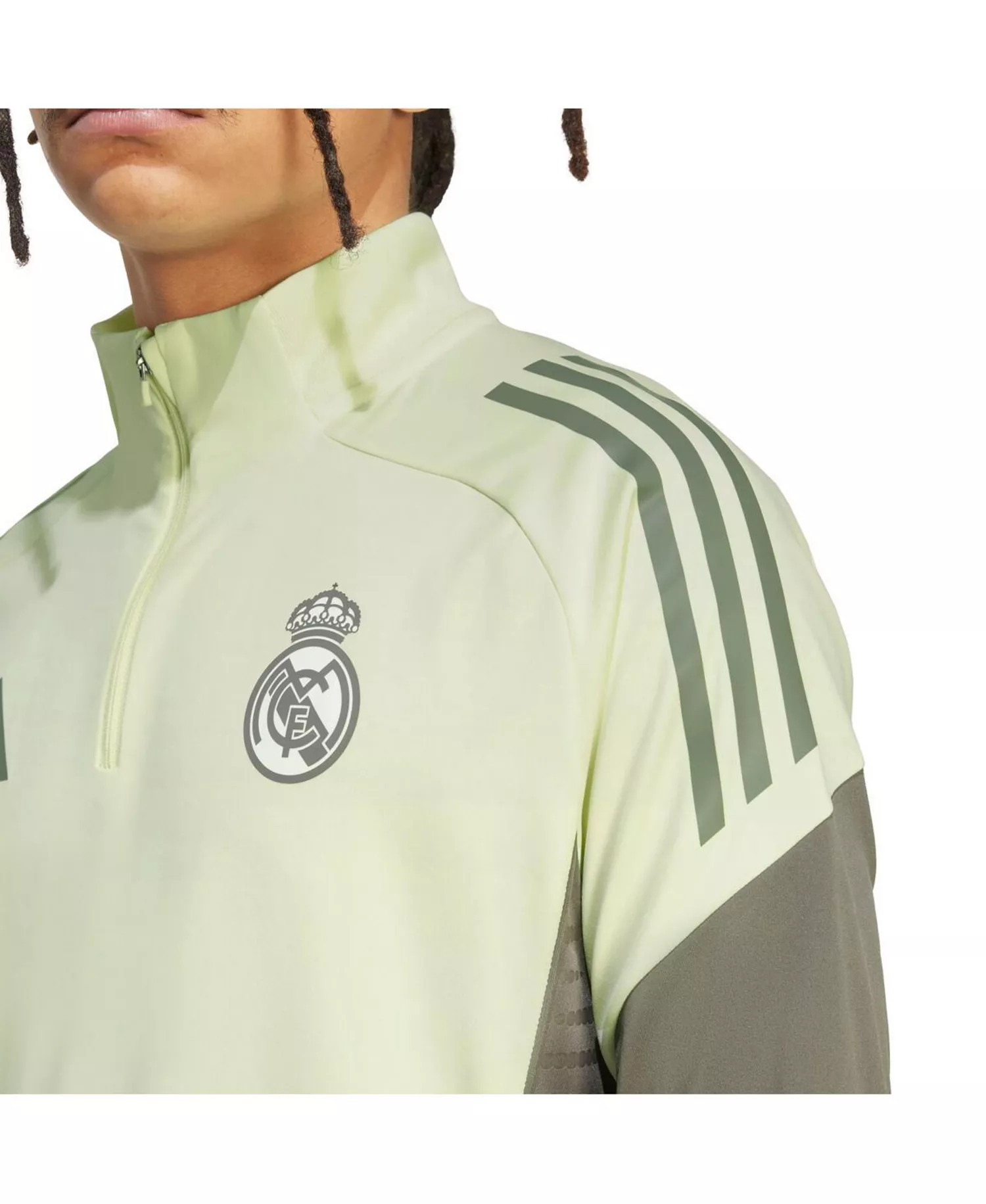 Men's Green Real Madrid 2025/26 AEROREADY Raglan Quarter-Zip Training Pullover Hoodie - Green - 2XL
