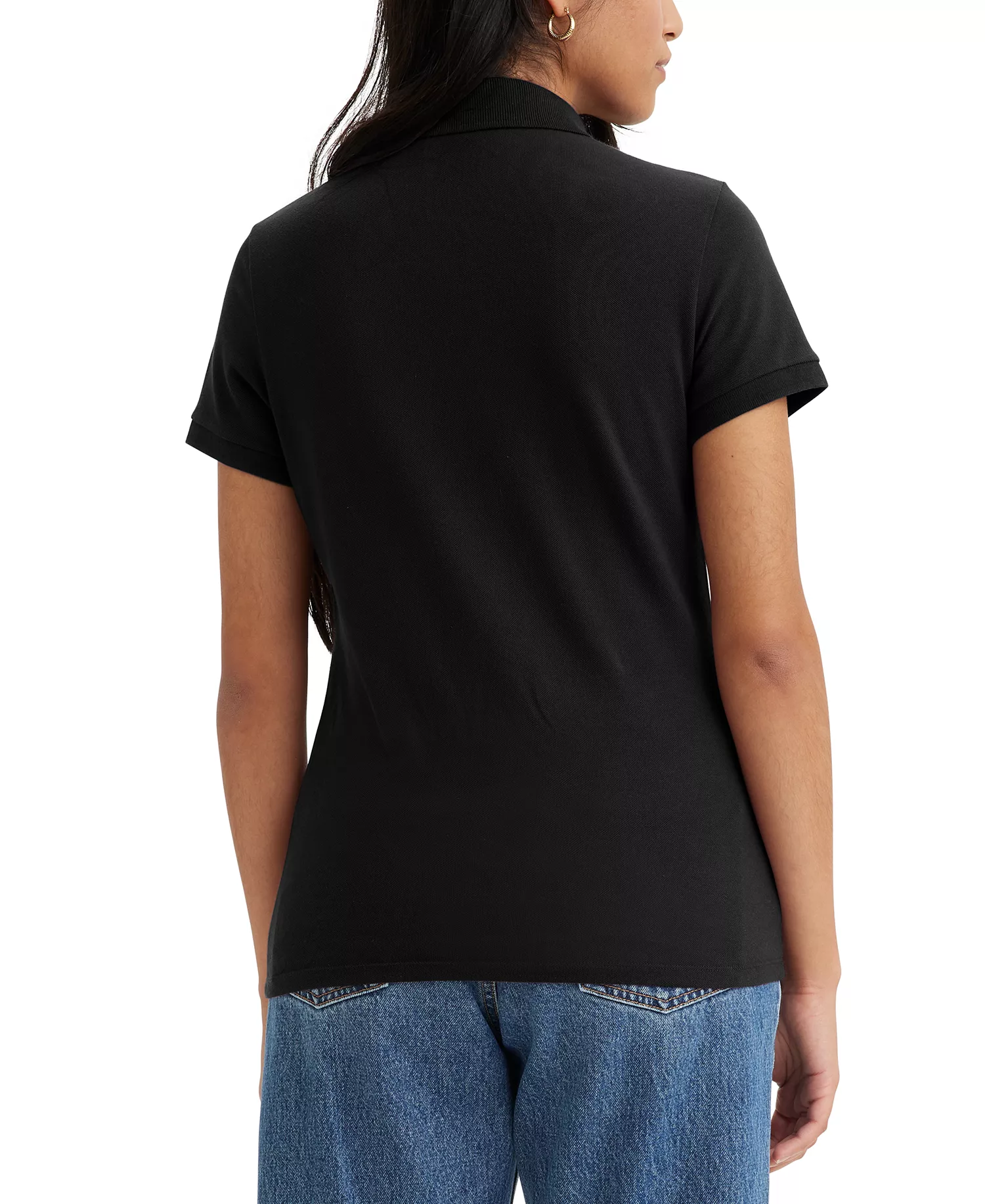 Women's Crown-Logo Shirt-Sleeve Polo Shirt - Caviar - L