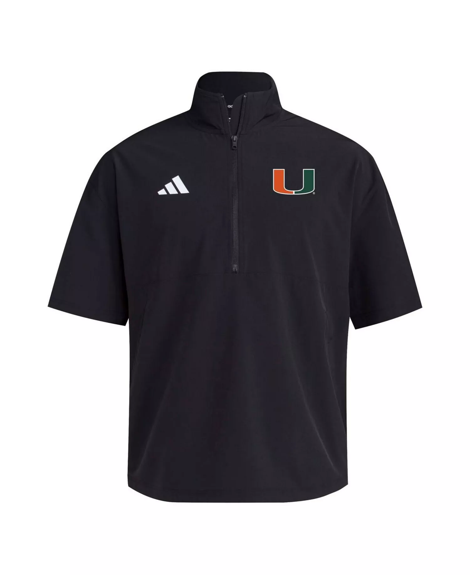 Men's Black Miami Hurricanes 2024 Half-Zip Short Sleeve Training Jacket - Black - L