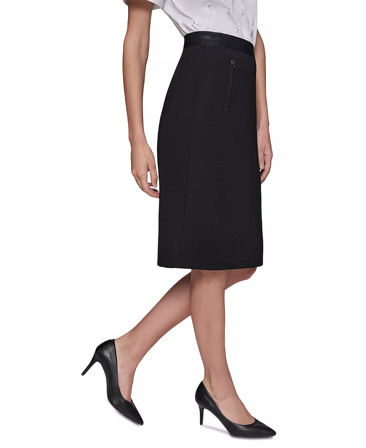 Women's Compression Pull-On Pencil Skirt - Black - L