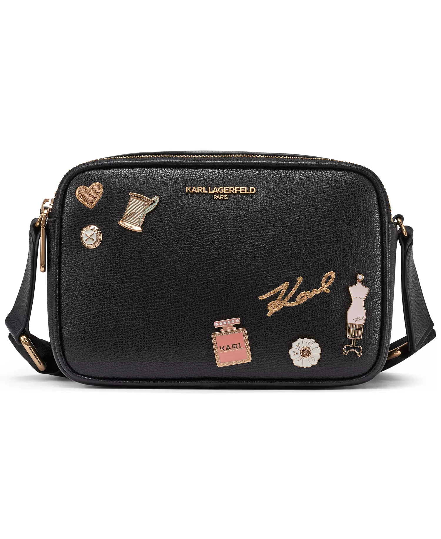 Maybelle East West Small Crossbody Bag - Black/Gold - No Size