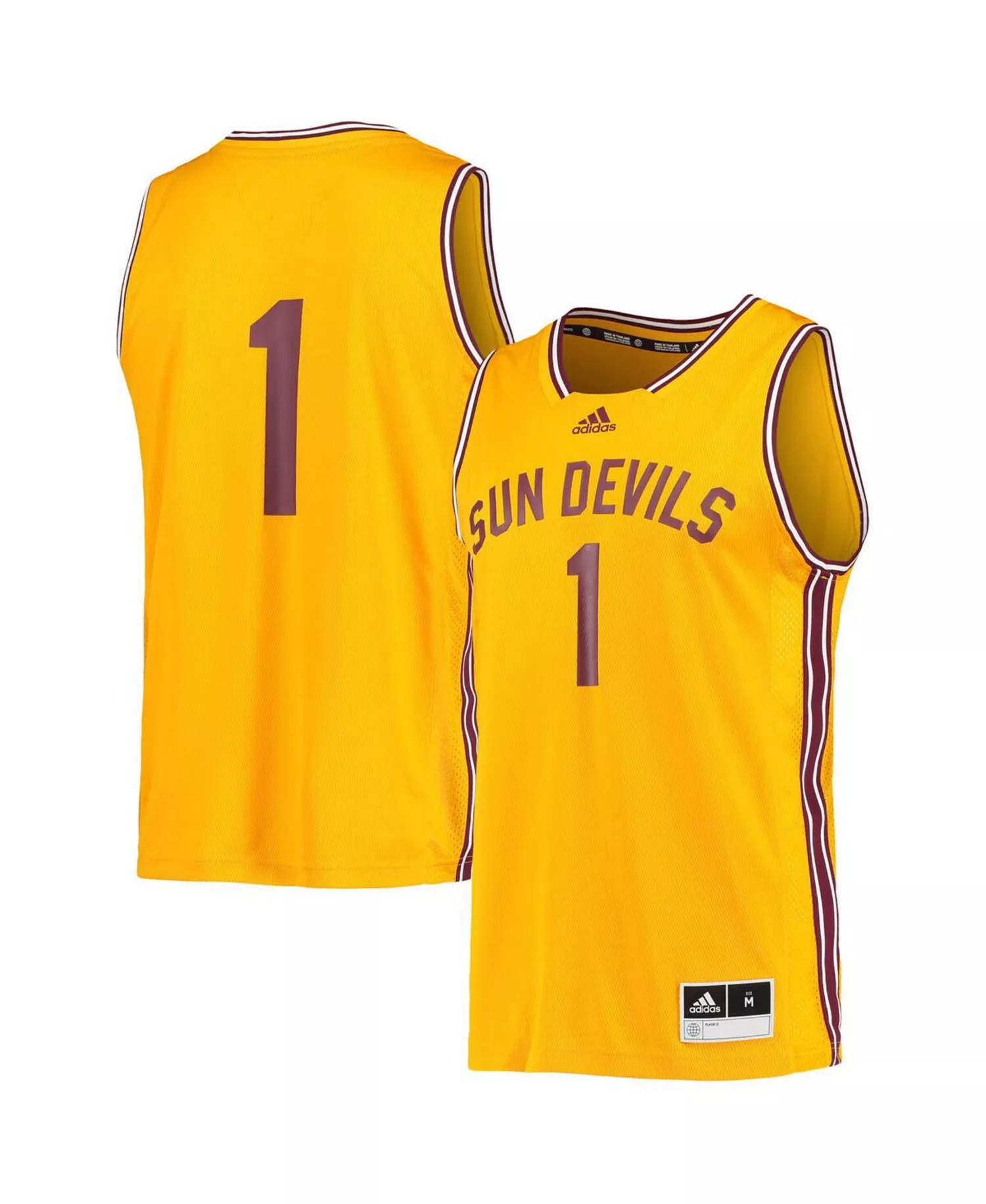 Men's #1 Gold Arizona State Sun Devils Reverse Retro Jersey - Gold - 2XL