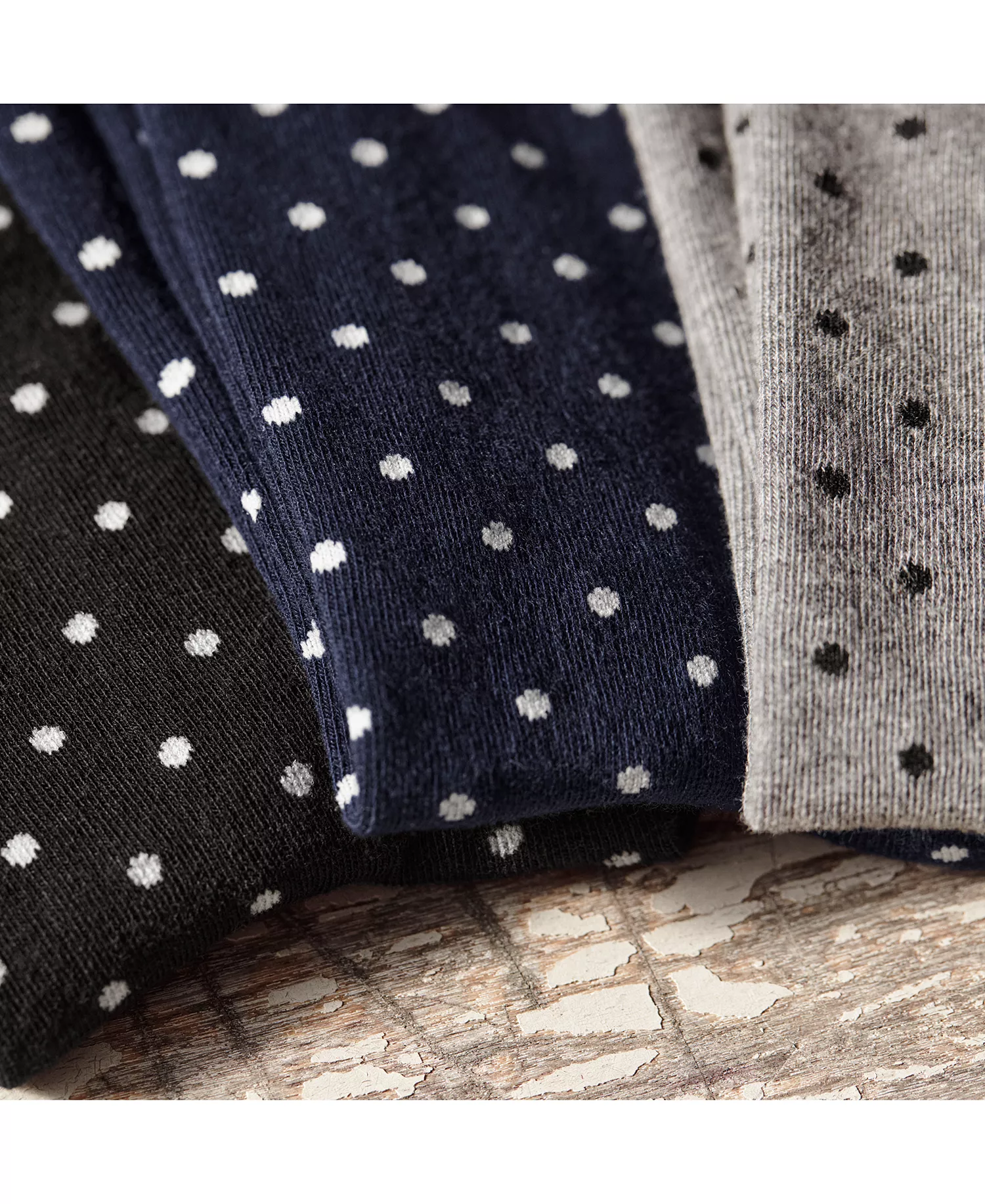 Men's Classic Dot Dress Socks, 3-Pack - Navy/Gray/Black - 10-13