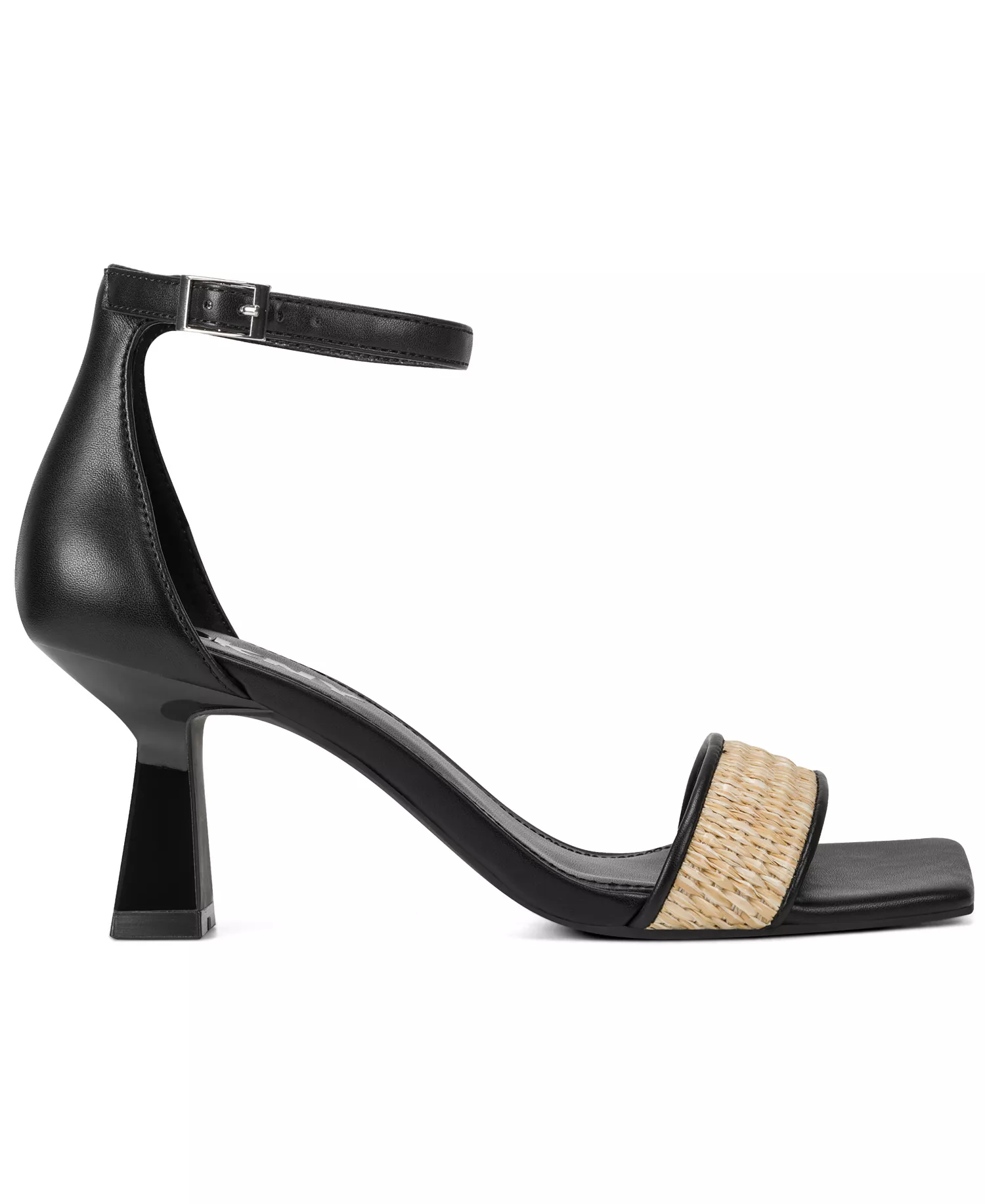 Women's Krazz Raffia Ankle Strap Sandals - Black - 10M