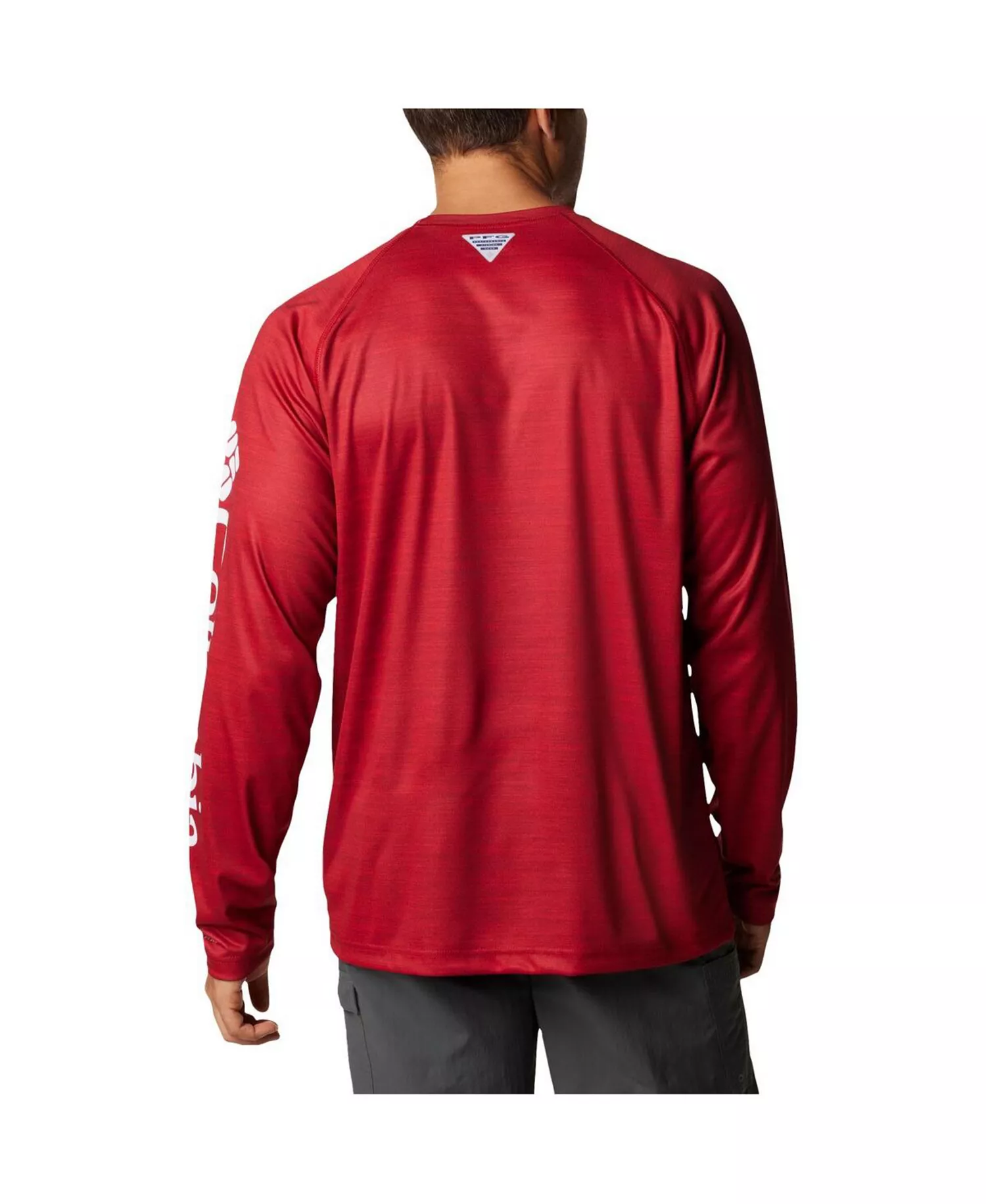 Men's Crimson Oklahoma Sooners PFG Terminal Tackle Omni-Shade Raglan Long Sleeve T-shirt - Crimson - L