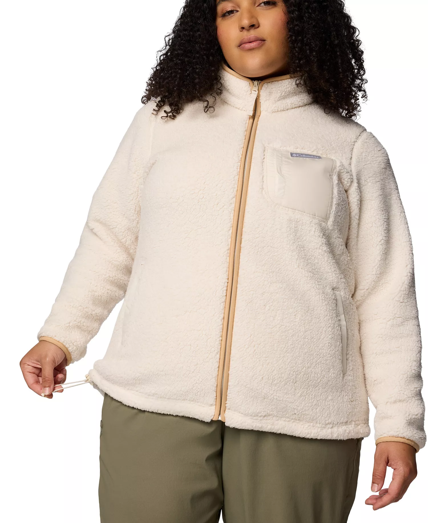 Plus Size West Bend Full Zip II Fleece Jacket - Chalk - 1X