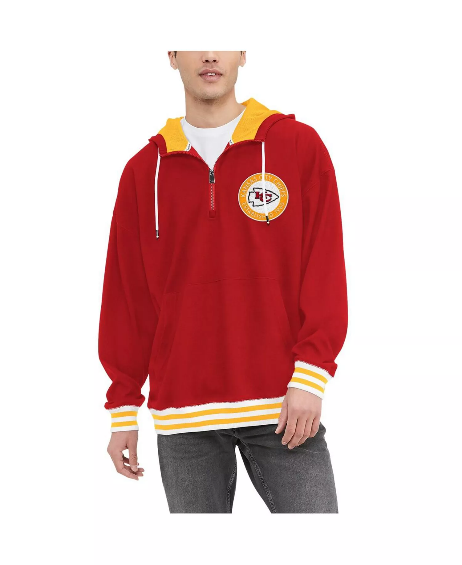 Men's Red Kansas City Chiefs Aaron Quarter-Zip Hoodie - Red - L