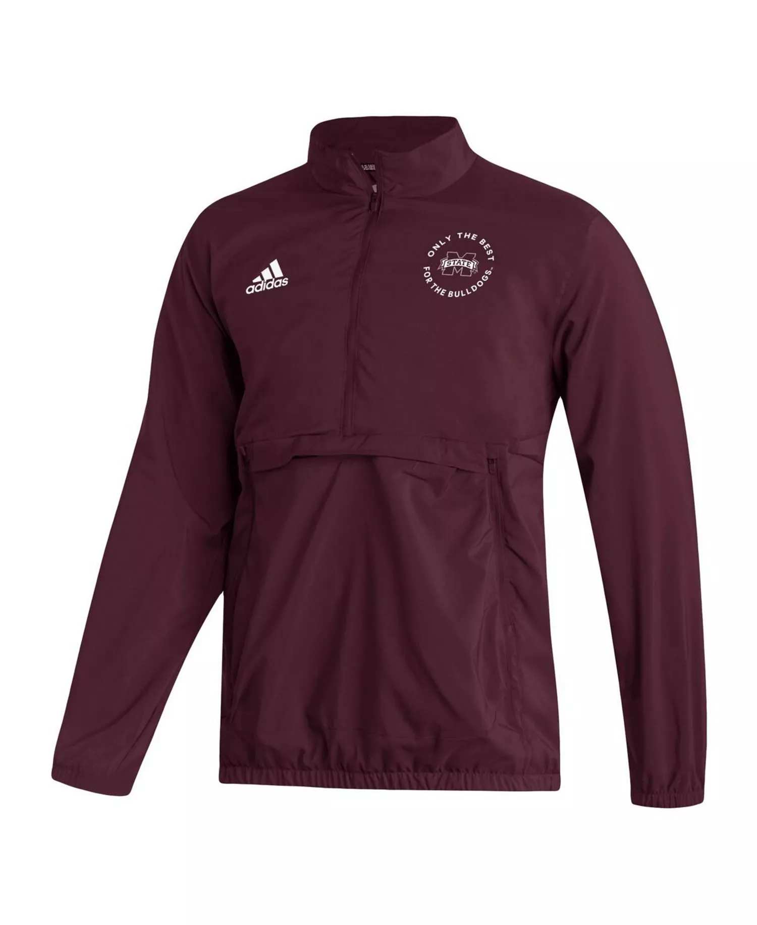 Men's Maroon Mississippi State Bulldogs AEROREADY Half-Zip Jacket - Maroon - M