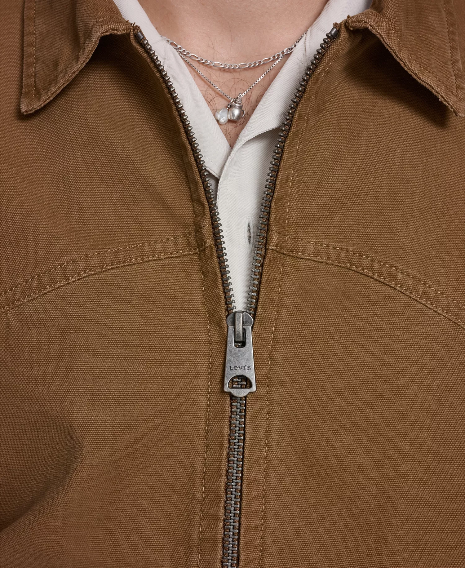 Men's Cotton Western Bomber Jacket - Brown - 2XL