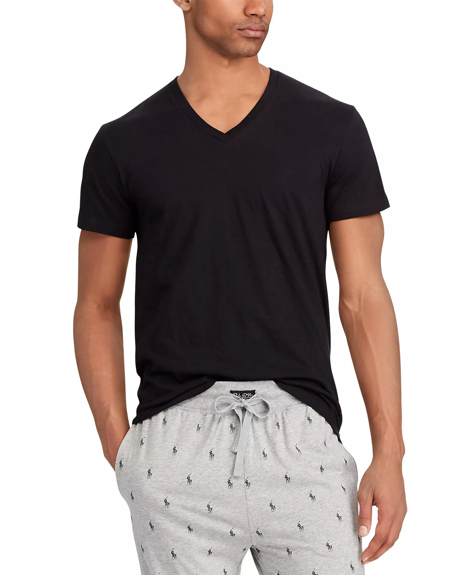 Men's Big and Tall 3-Pack V-Neck Undershirts - Black - 1X Big