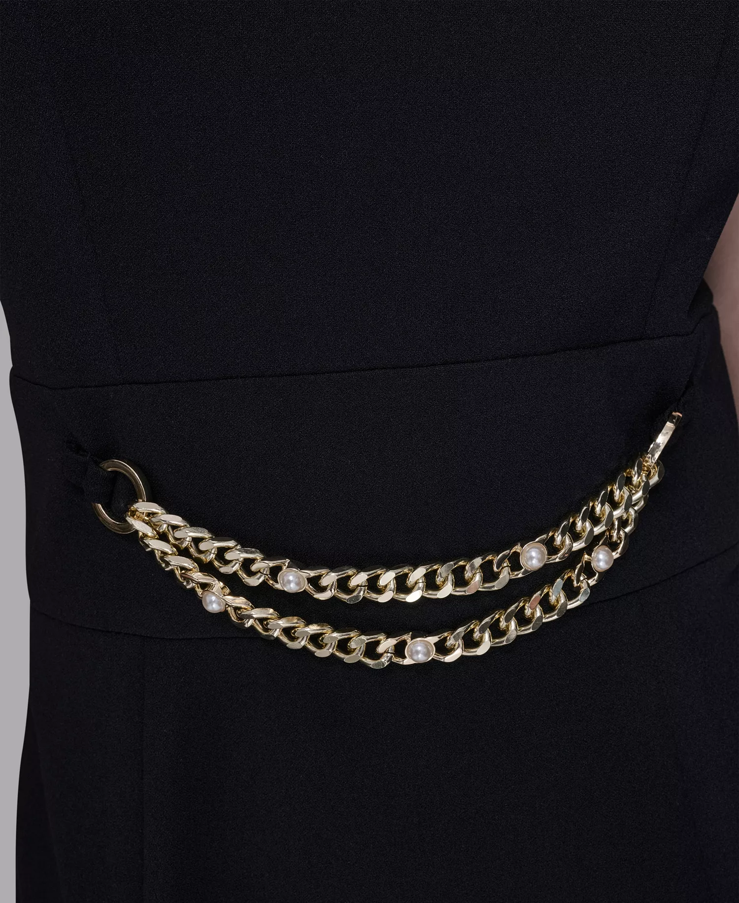 Women's Point Collar Sleeveless Dress - Black/ Soft White - 0