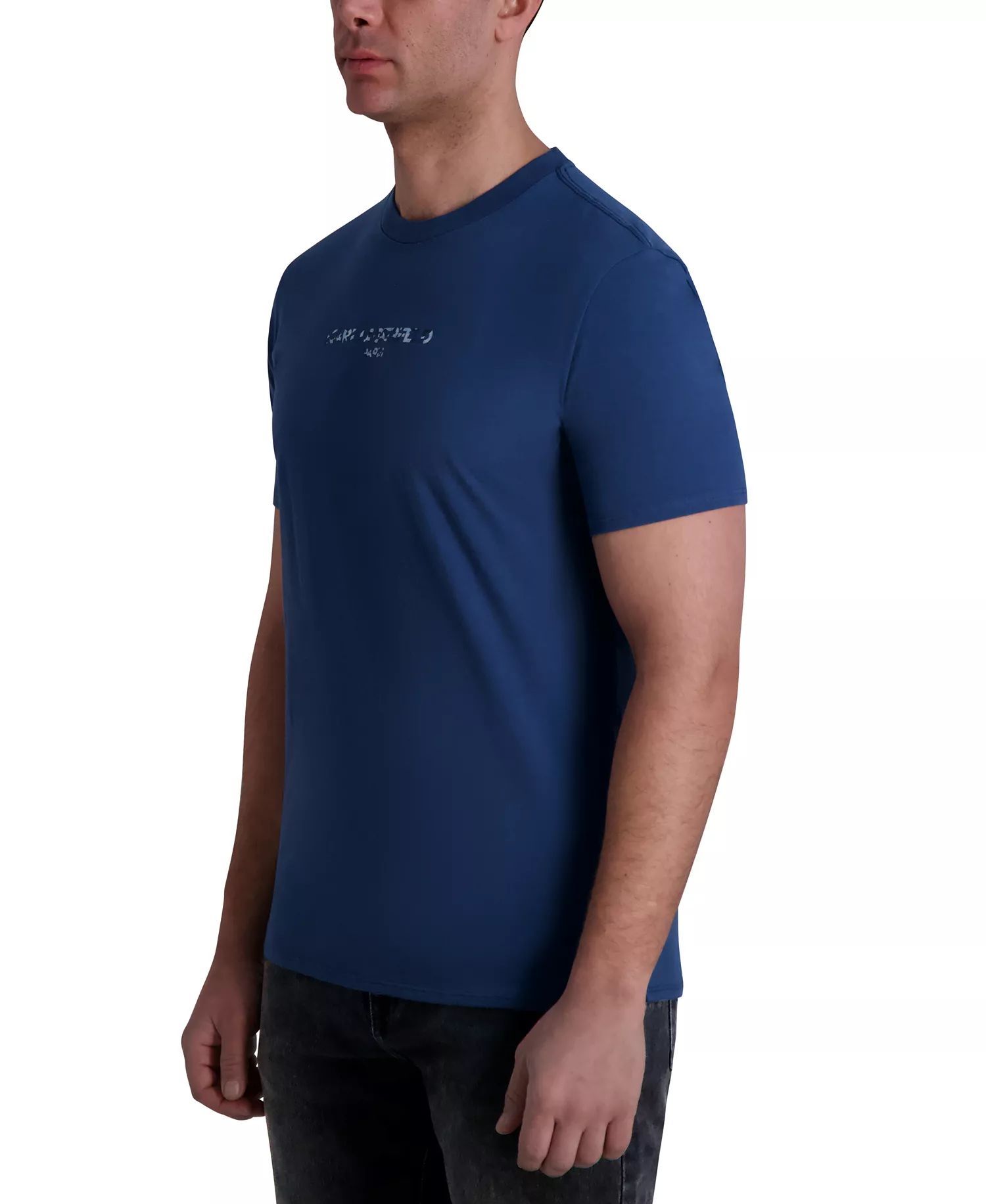 Men's Short Sleeve Crewneck Raised Camo Logo T-Shirt - Dark denim - L