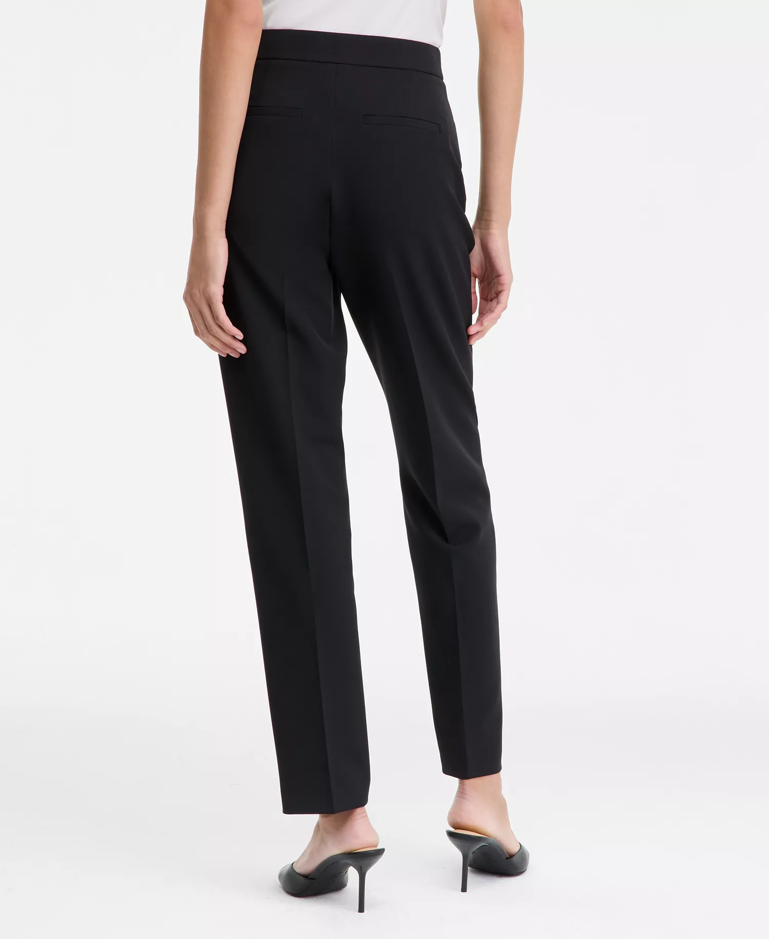 Women's High-Rise Straight-Leg Pants, Macy's Exclusive - Deep Black - 2