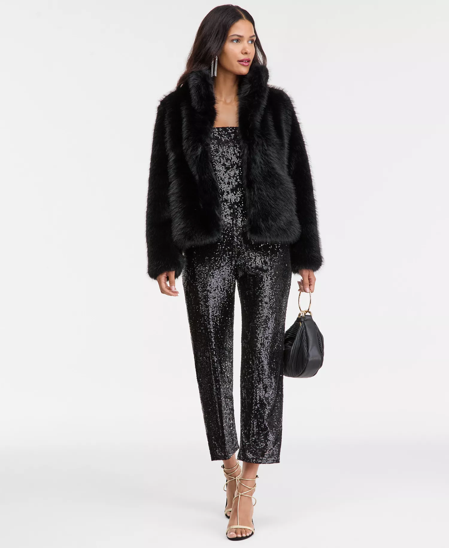 Women's Faux-Fur Jacket, Macy's Exclusive - Deep Black - M