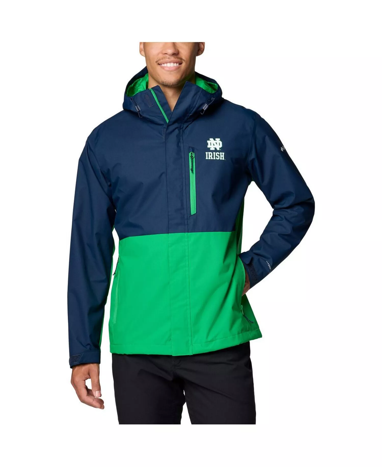 Men's Navy Notre Dame Fighting Irish Field Bound Omni-Tech Full-Zip Jacket - Navy - L
