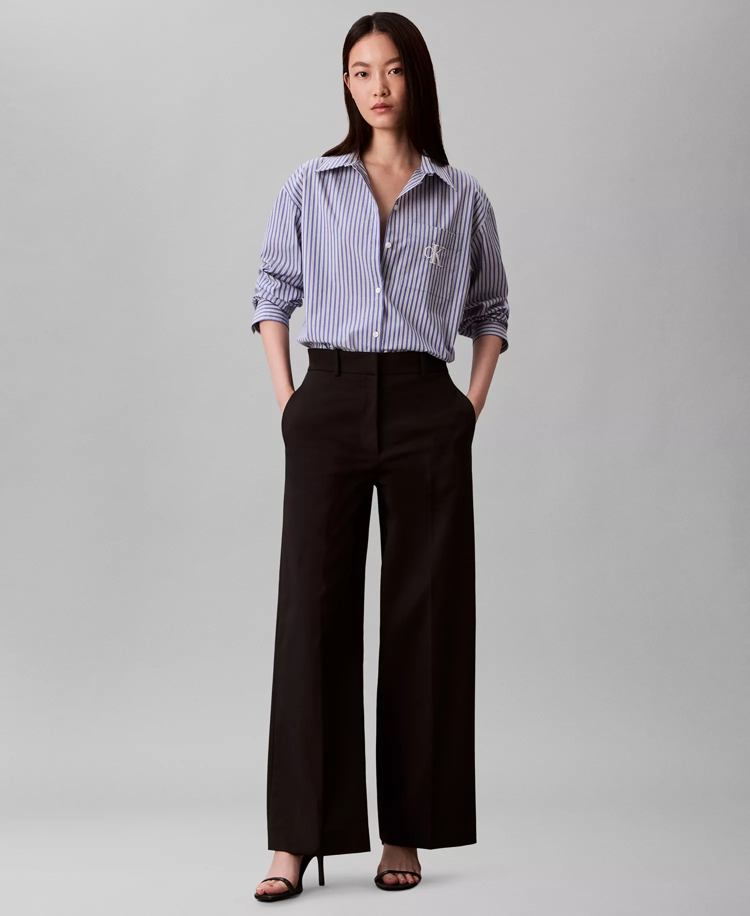 Women's Poplin Relaxed Button Down Shirt - cobalt - XL