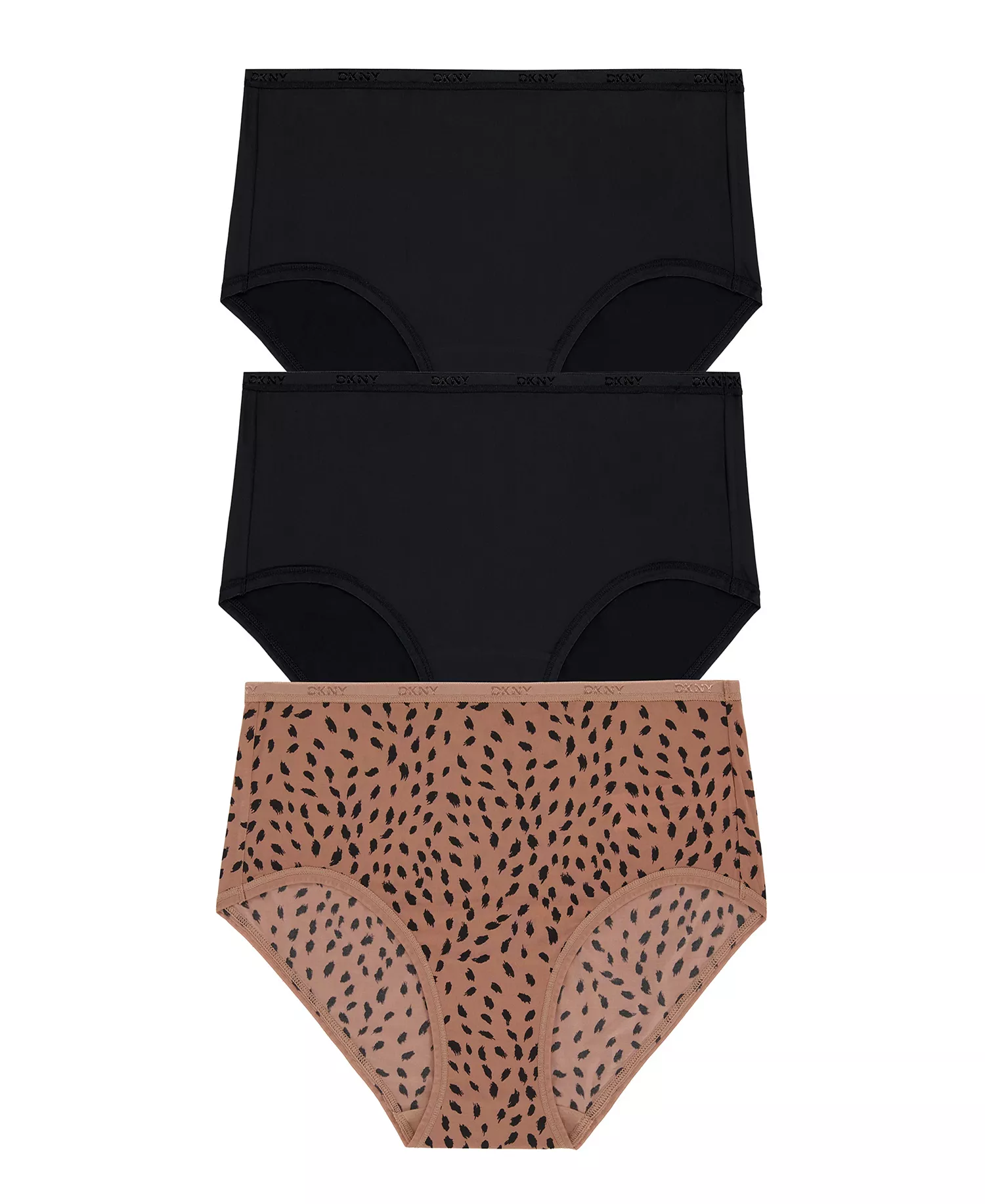 Women's Micro Brief Underwear 3 Pack DK8305P3 - BlackAnimalPrt - L