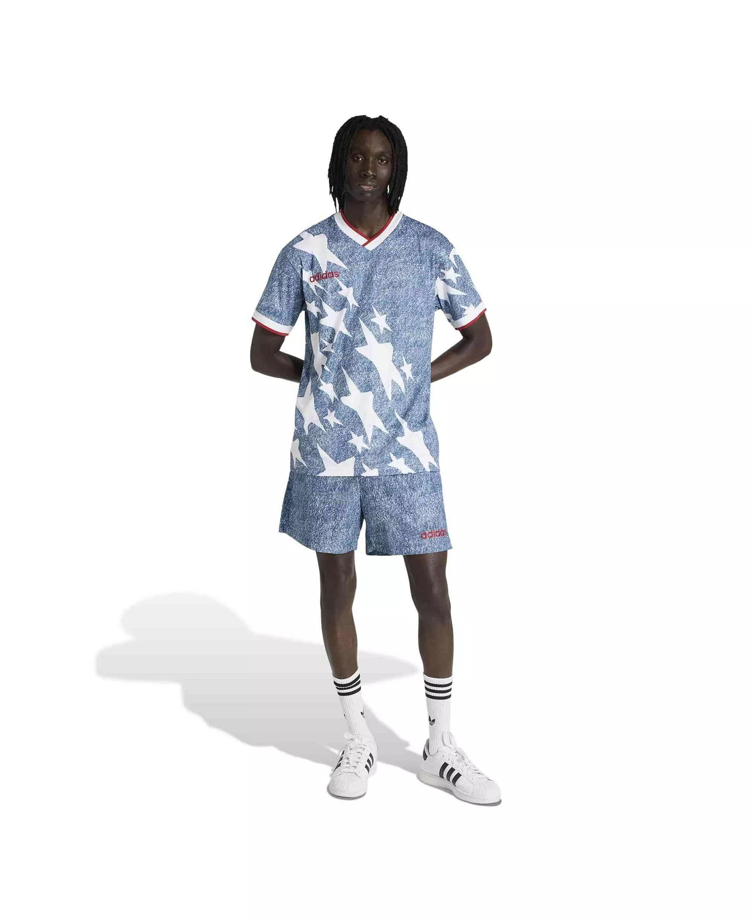 Men's Blue USA Soccer 1994 Denim Graphic Fashion Jersey - White - 3XL