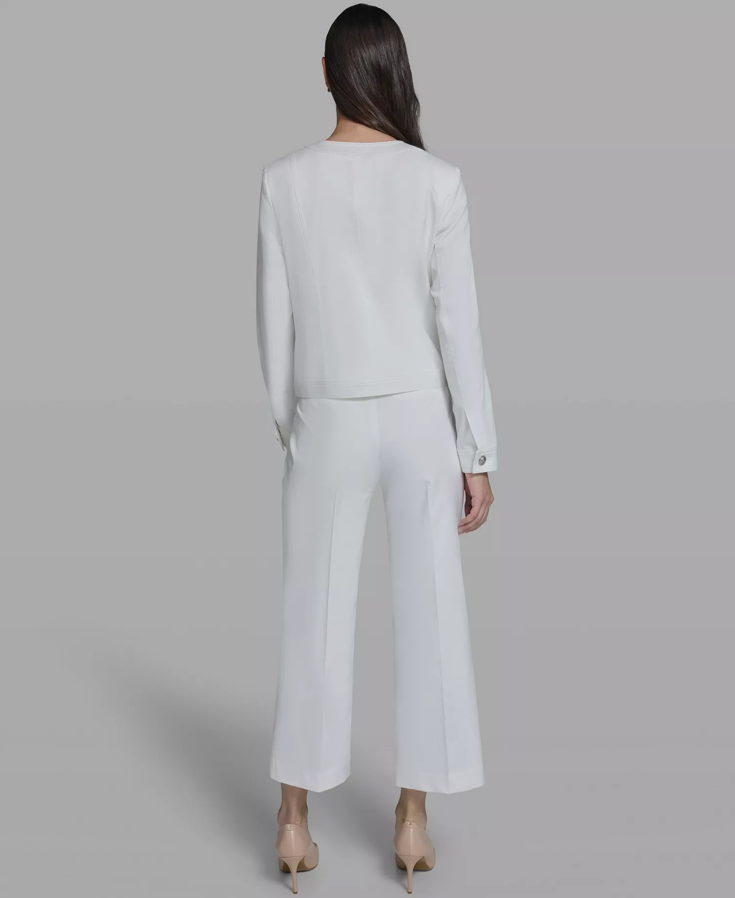 Women's Bow Pocket Jacket - Soft White - 10