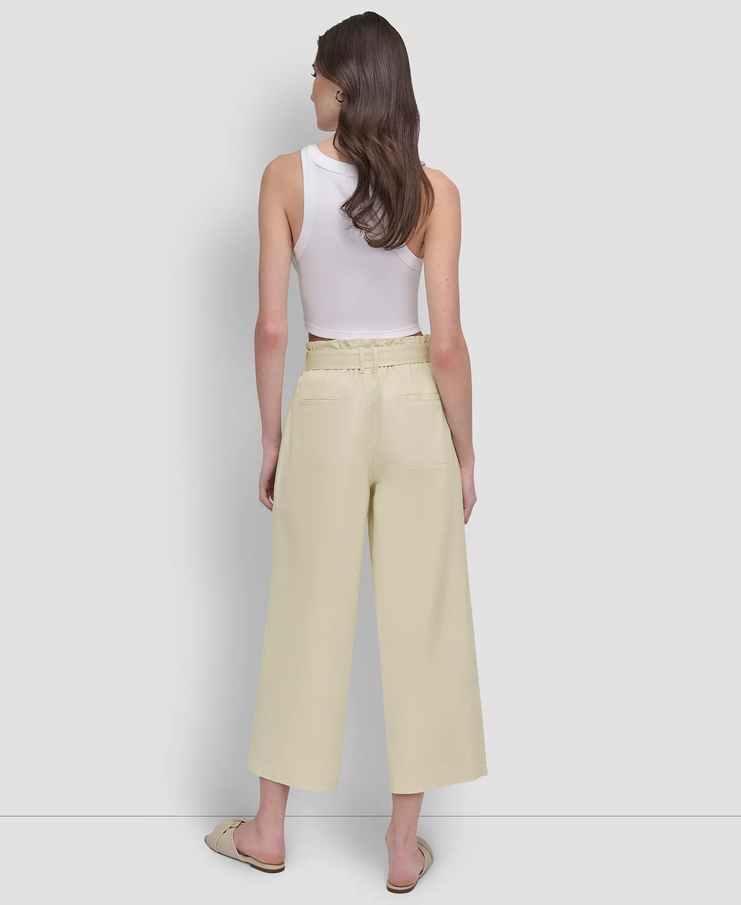 Women's High-Rise Paper Bag Pants - Pebble - L