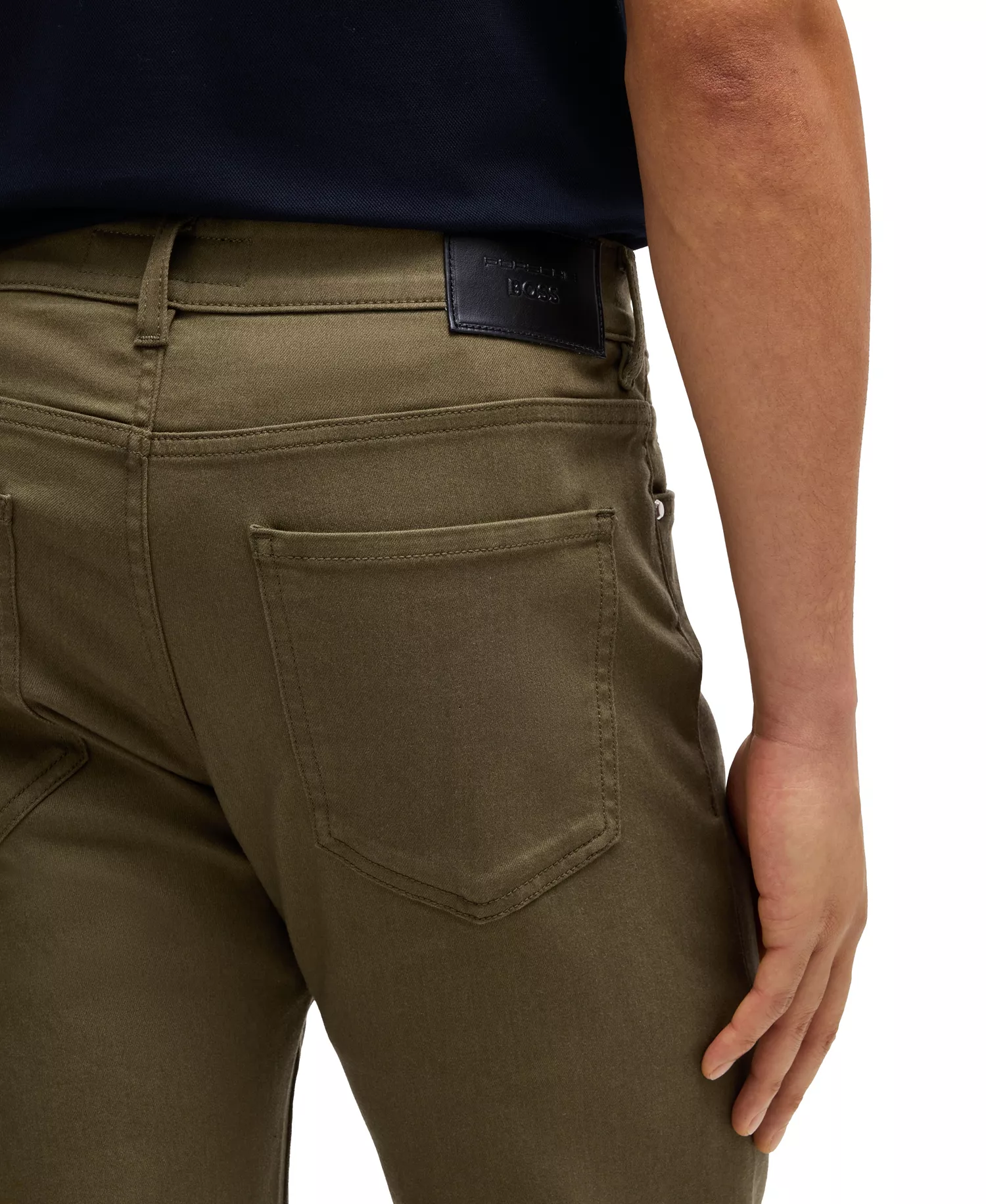 BOSS x Porsche Men's Performance-Stretch Denim Tapered-Fit Jeans - Dark Green - 30x32