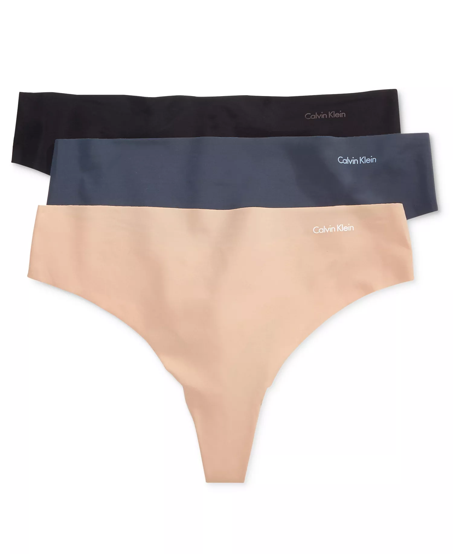 Women's Invisibles Thong Underwear 3-Pack QD3558 - Speak Easy/Light Caramel/Black - L