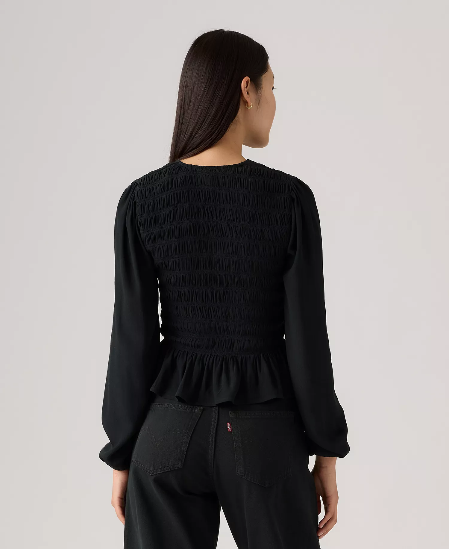 Women's Esme Long-Sleeve Slim Fit Top - Black - L