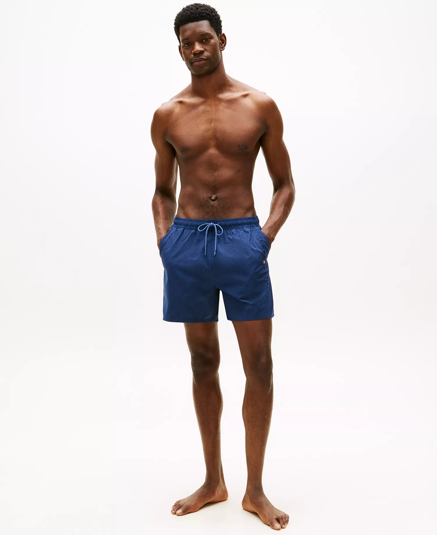 Men's Drawstring Zip Pocket Swim Trunks - Aegean Sea - 2XL