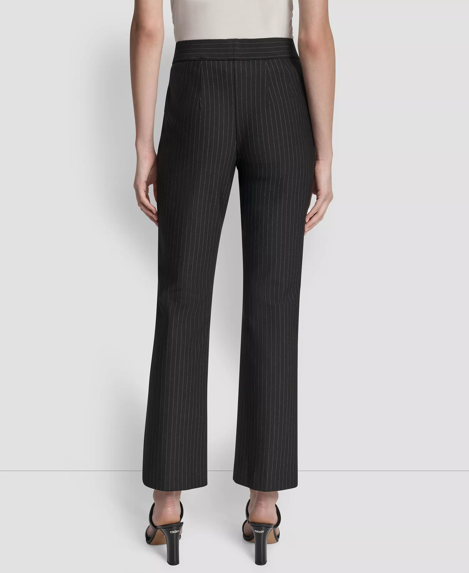 Women's Mid-Rise Pinstripe Pants - Black Pinstripe - 10