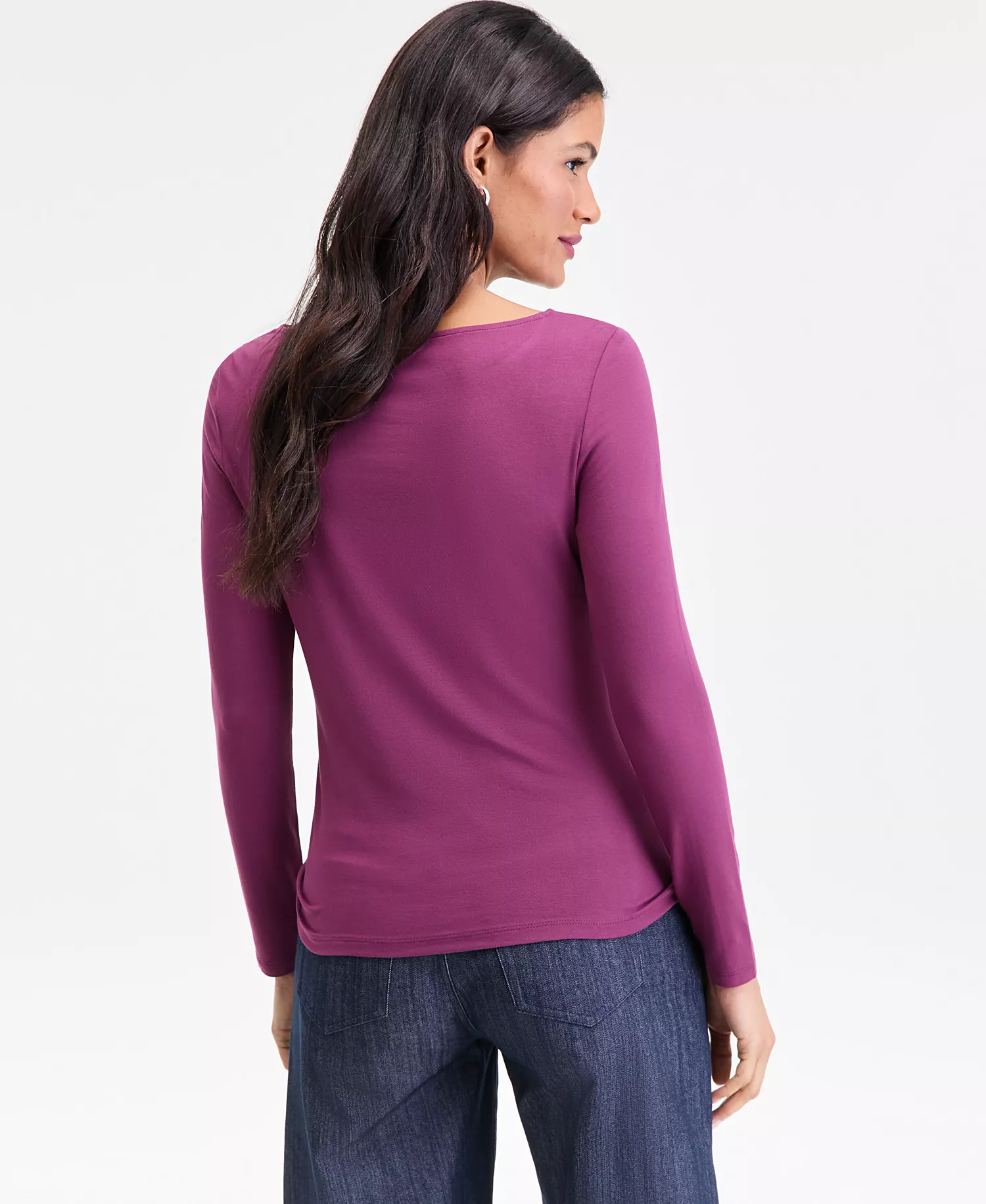 Women's Long-Sleeve Boat-Neck Knit Top, Macy's Exclusive - Amaranth - L