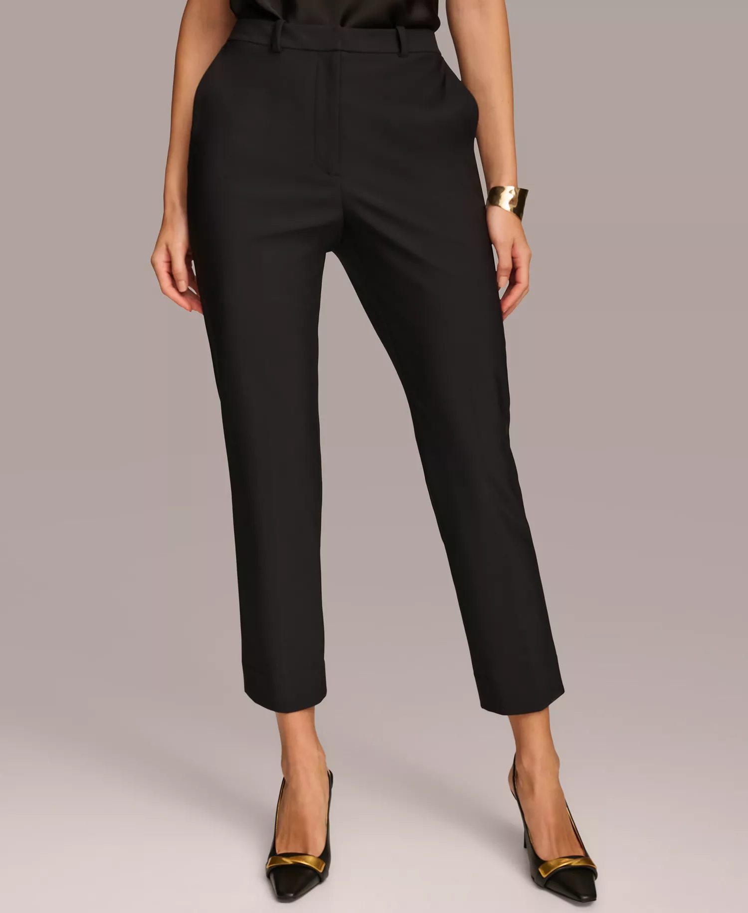 Women's Slim-Leg Ankle Pants - Black - 10