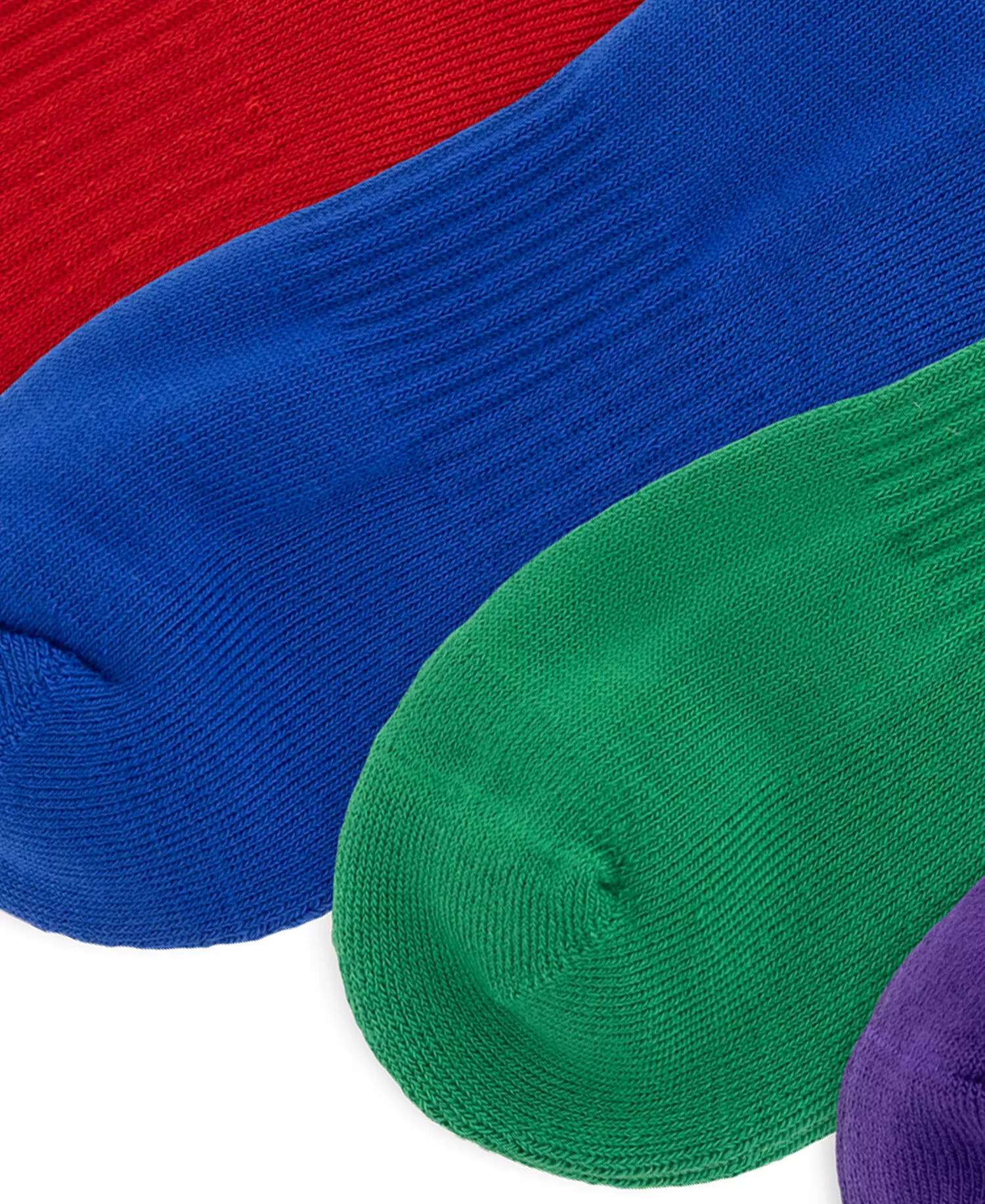 Men's Color Logo Quarter Socks, 6-Pack - Red/Blue/Green/Navy/Orange/Purple - 10-13