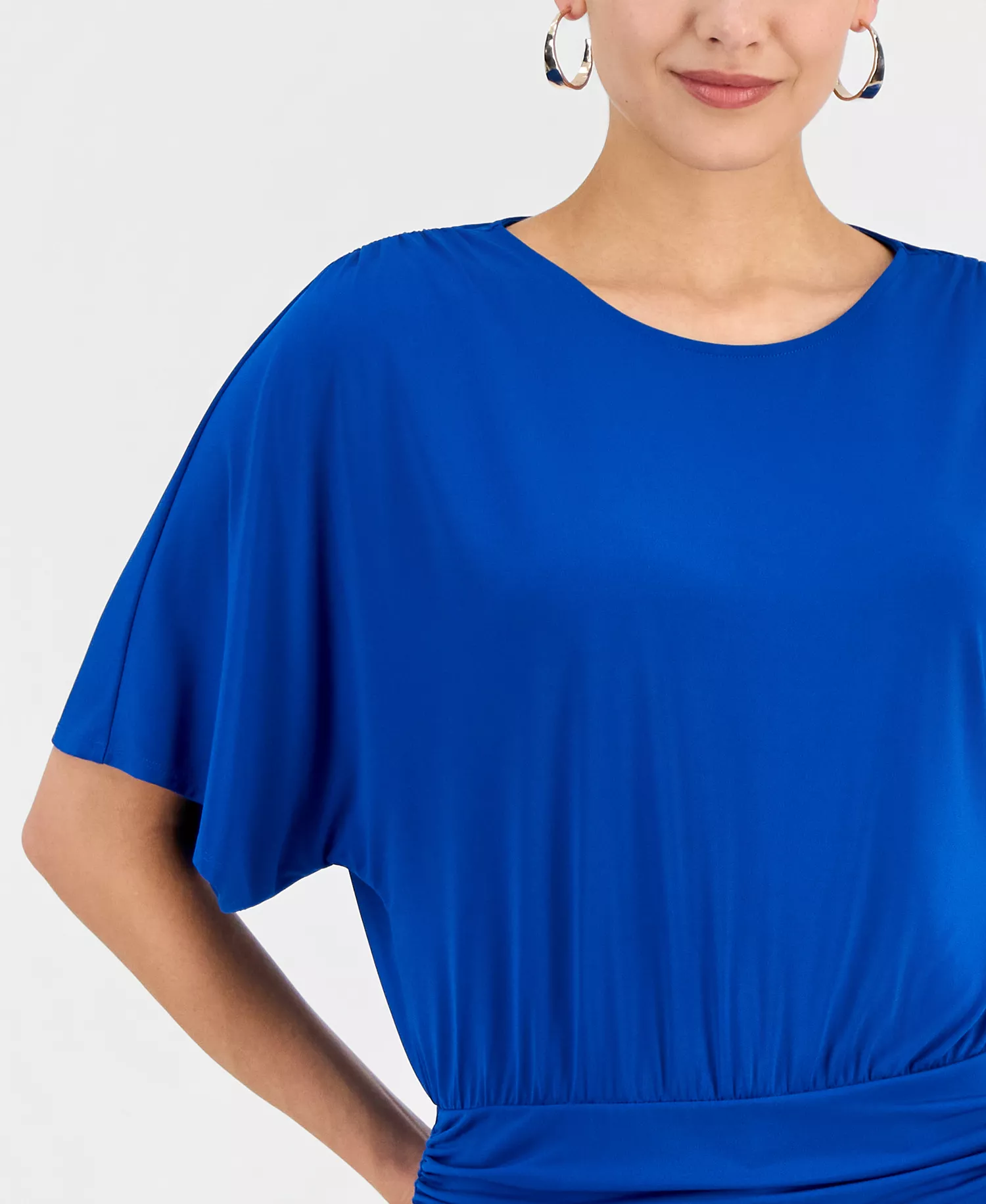 Women's Dolman Sleeve Knit Top, Macy's Exclusive - Cobalt Dream - L