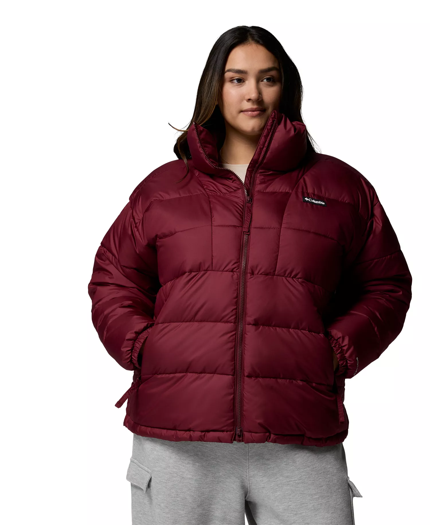 Plus Pike Lake Puffer Jacket - Rich Wine - 1X