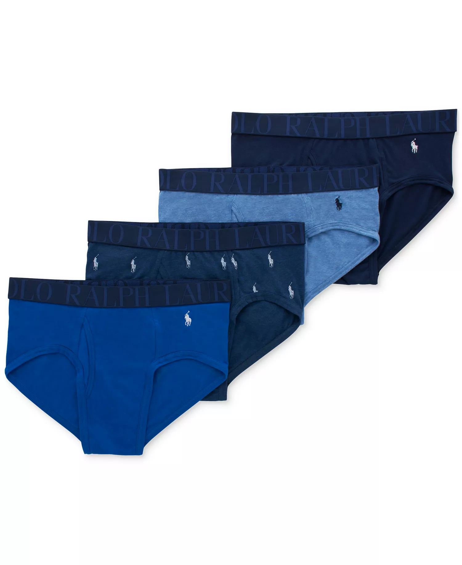 Men's 4-Pack Classic Stretch Briefs - Bottle Green/deep Blue/cruise Navy - L