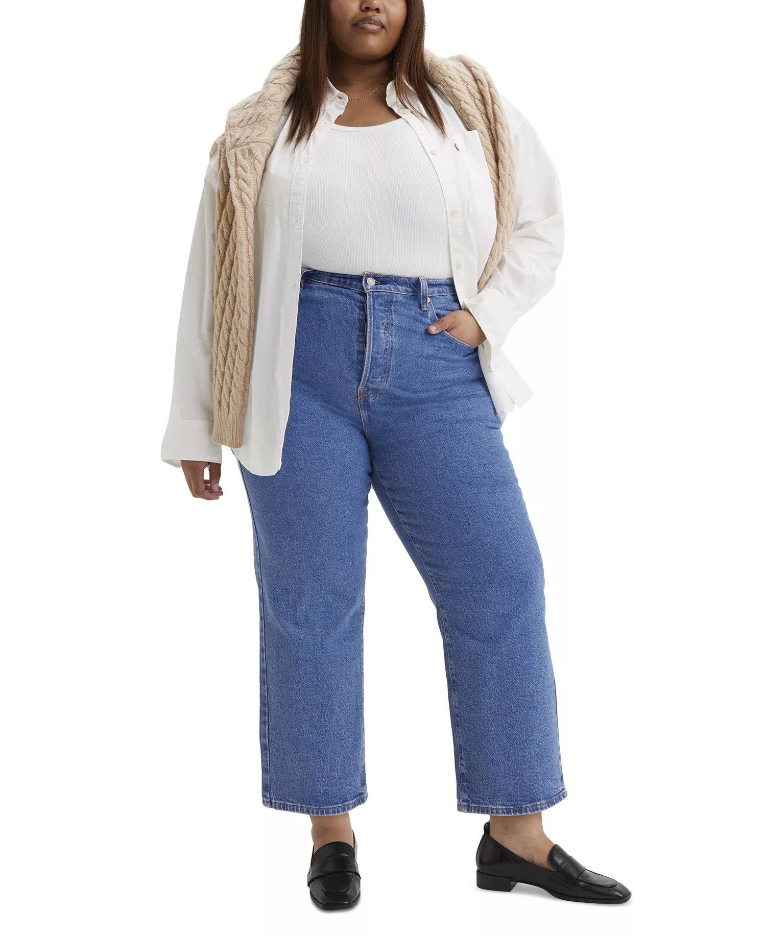 Plus Size Ribcage Straight-Leg Ankle Jeans - Jazz Pop - 14W