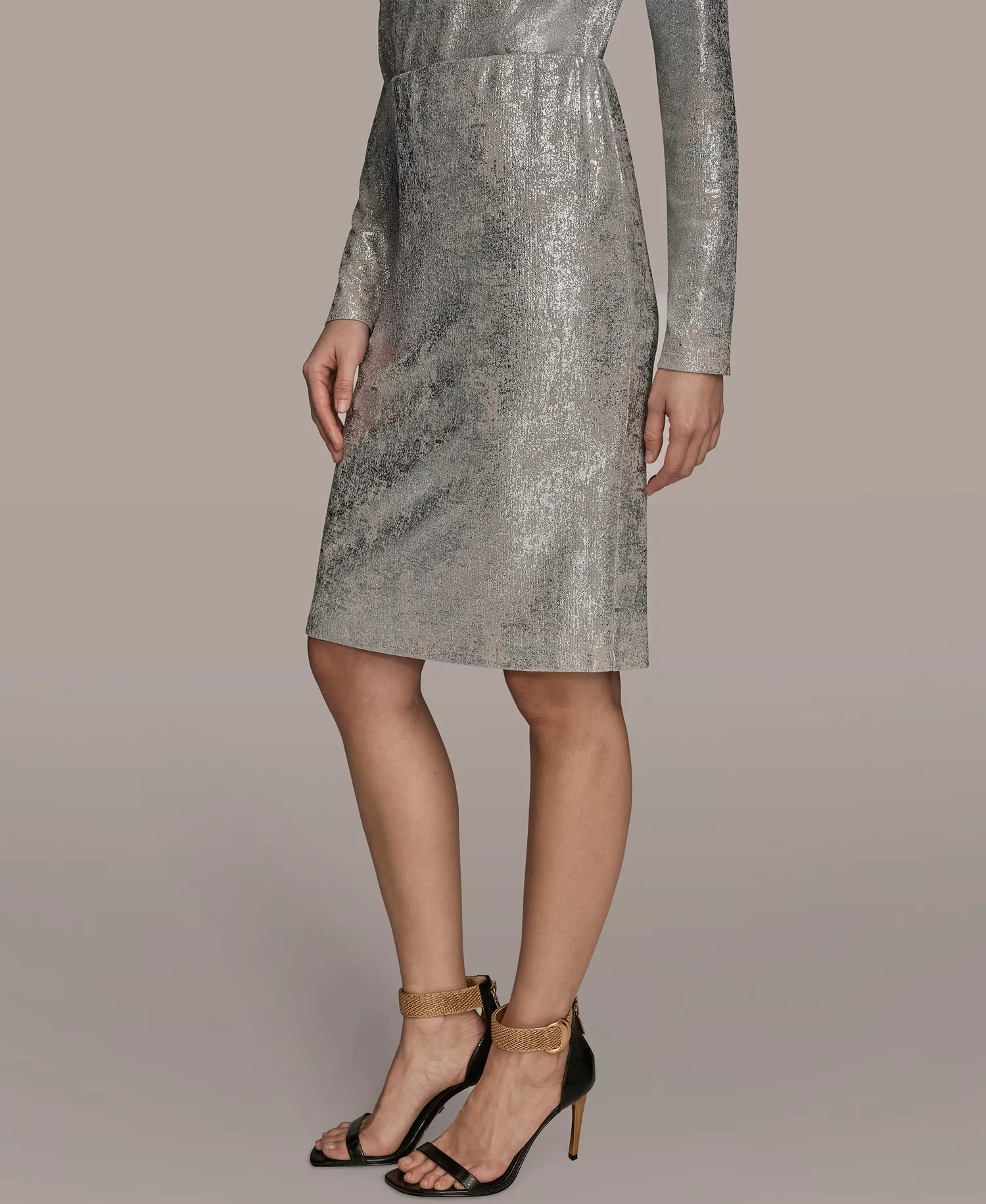 Women's Knee Length Pencil Skirt - Vapor/silver - L