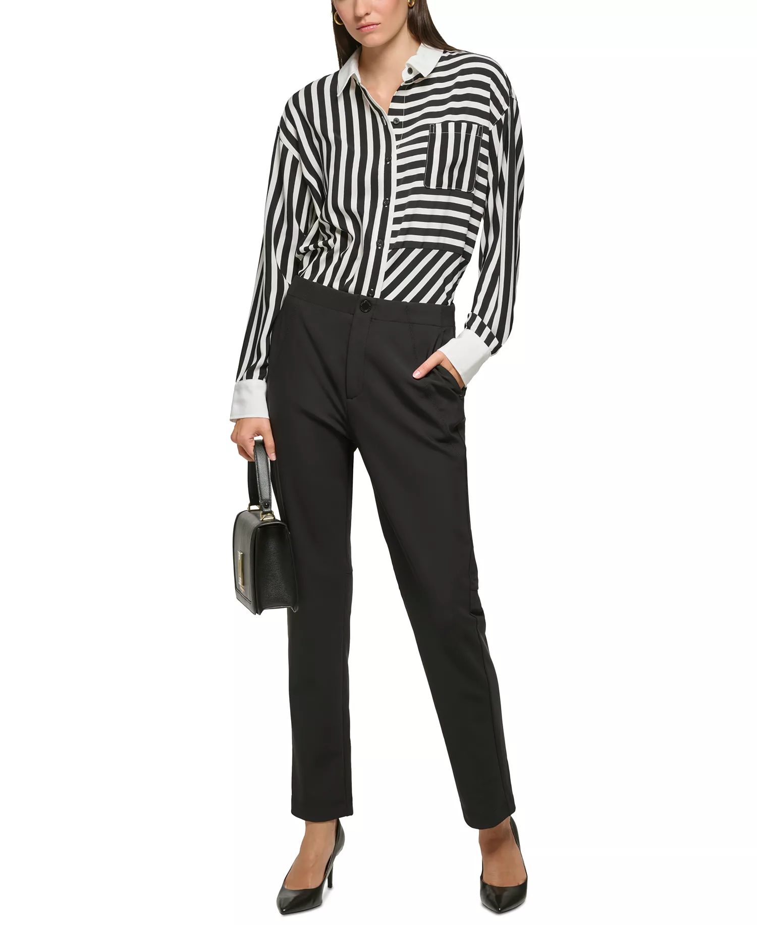Petite Straight-Leg Suiting Pants, First@Macy’s - Black - 6P