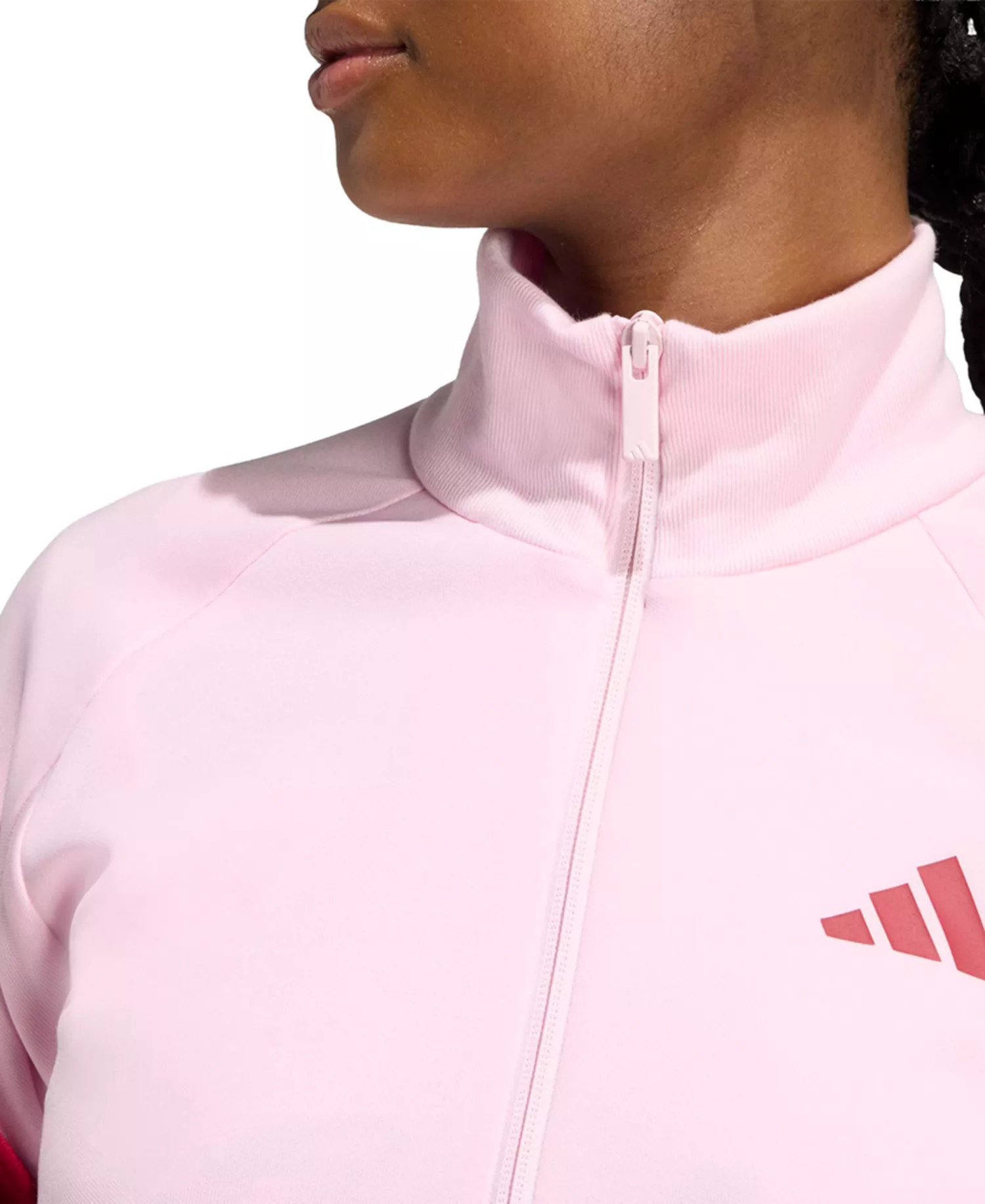 Women's High-Neck Sportswear Jacket - Clear Pink/active Maroon - 2XL